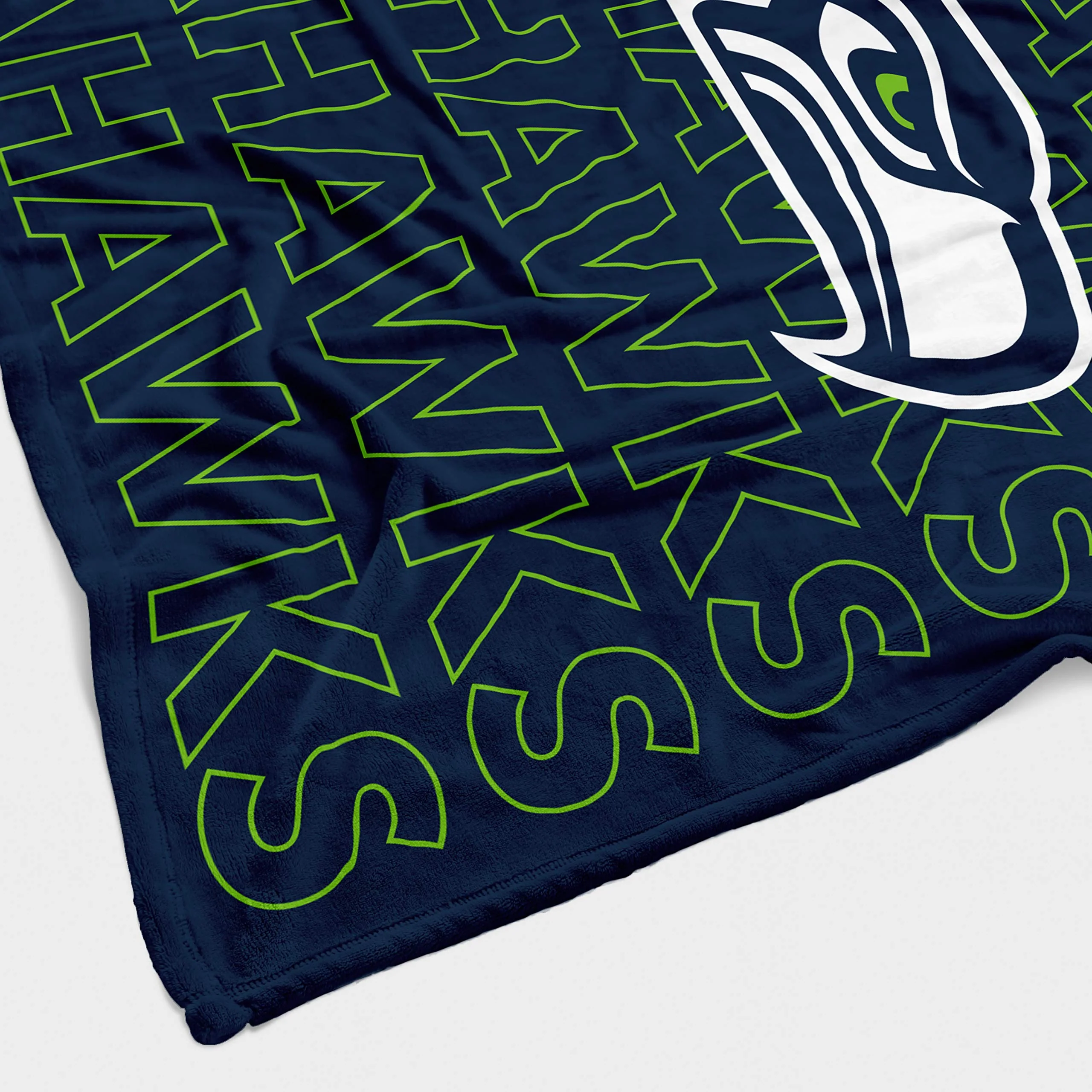 Pegasus Sports NFL Echo Team Wordmark Plush Blanket- Seattle Seahawks, Team Color, 60x70 - Image 4