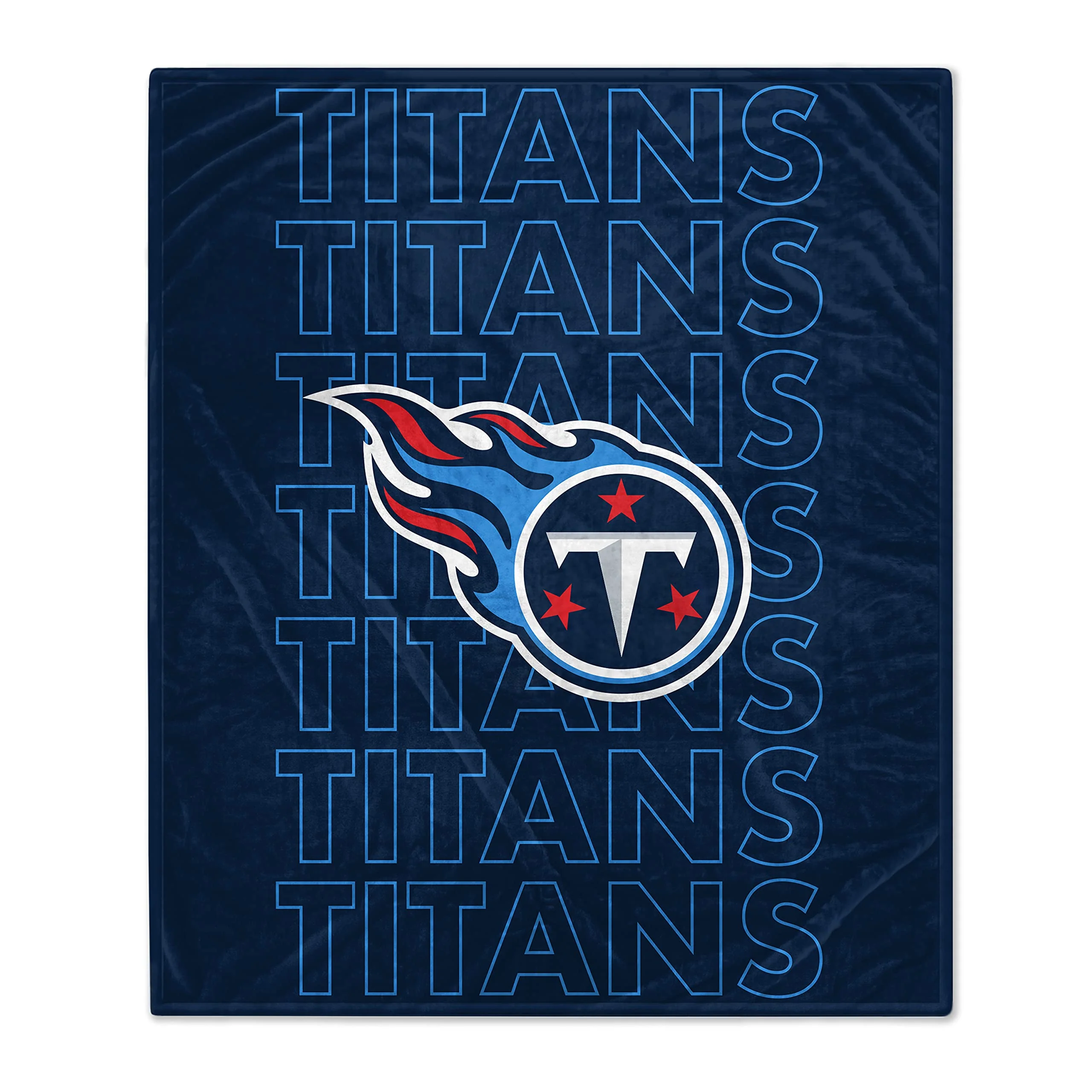 Pegasus Sports NFL Echo Team Wordmark Plush Blanket- Tennessee Titans Team Color 60x70