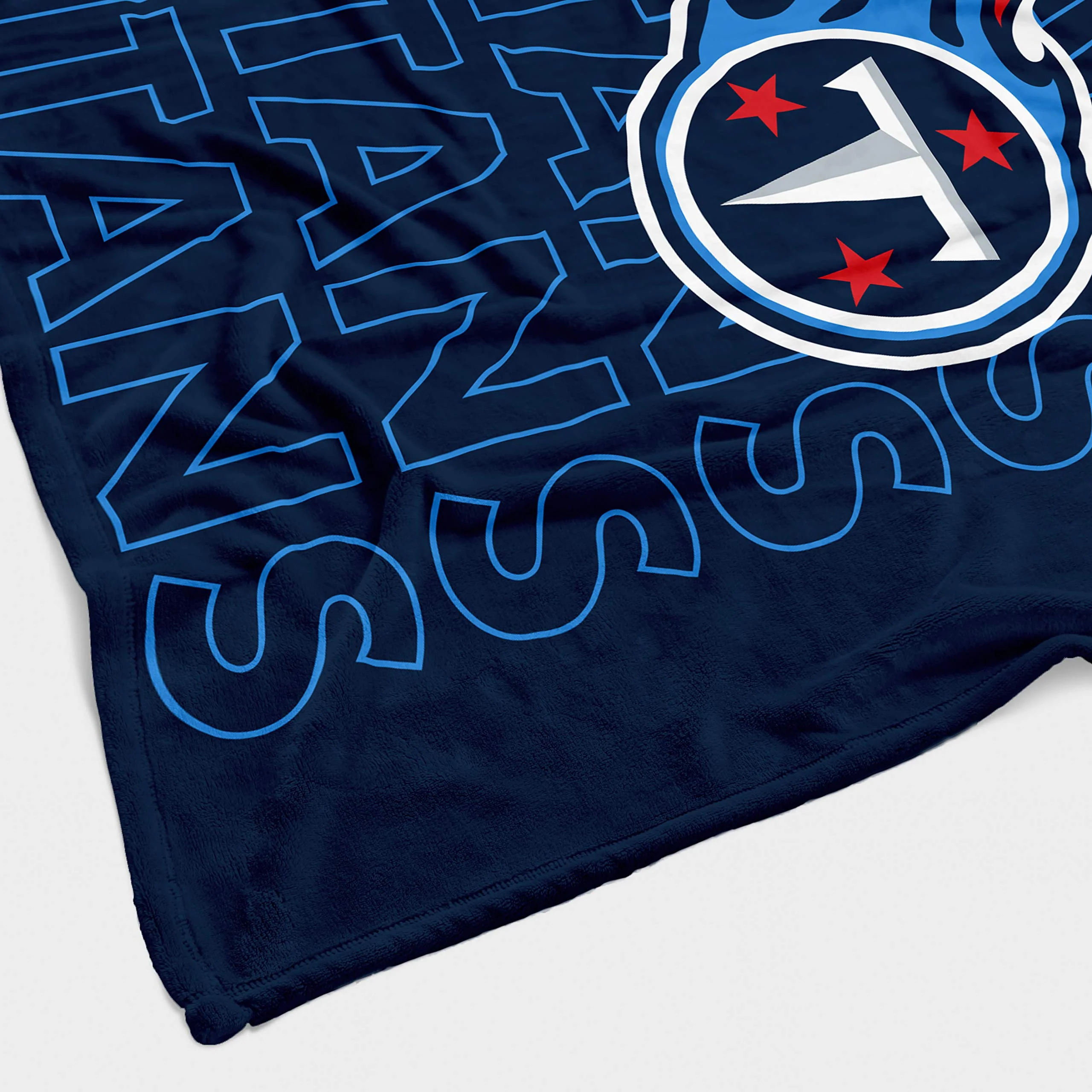 Pegasus Sports NFL Echo Team Wordmark Plush Blanket- Tennessee Titans Team Color 60x70 - Image 3