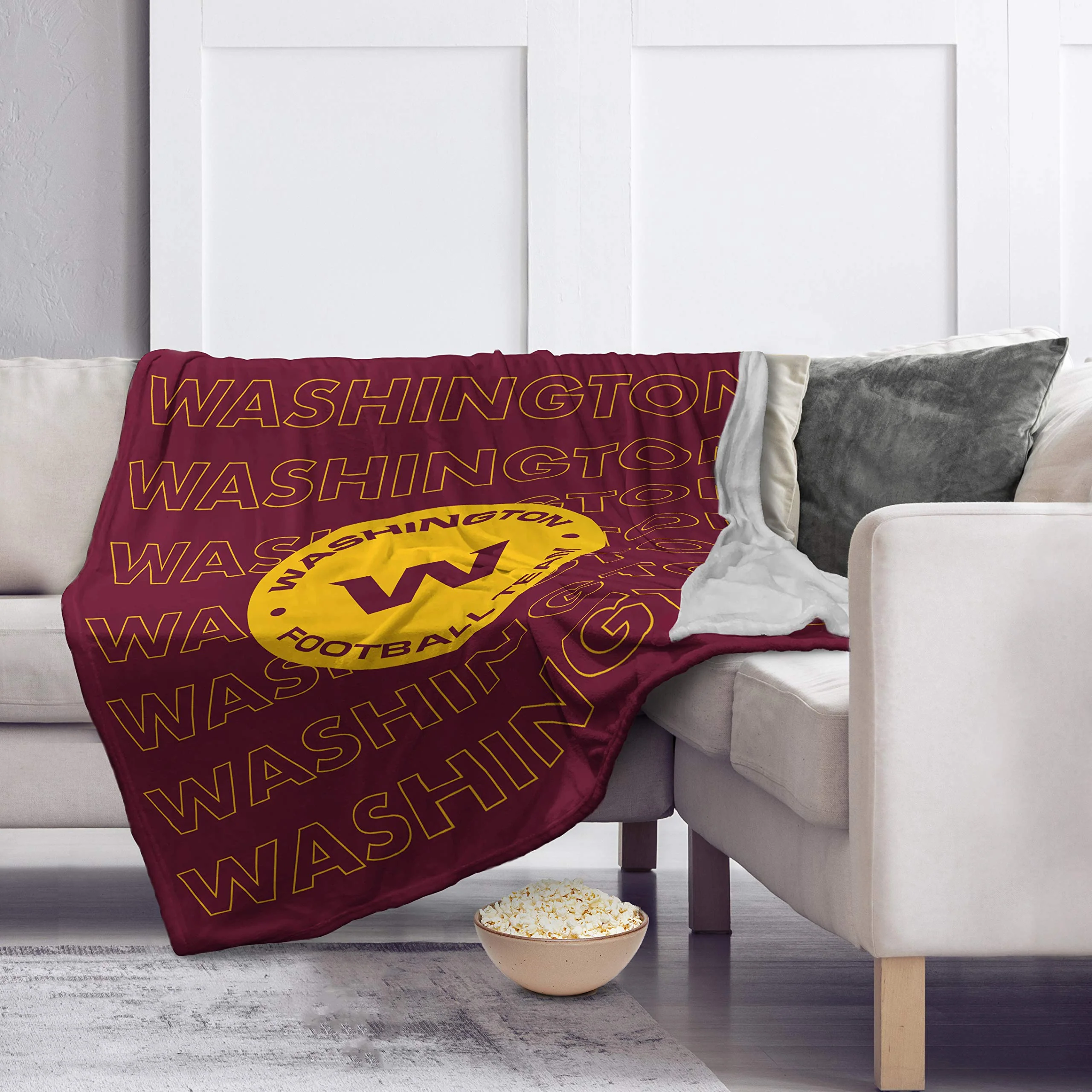 Pegasus Sports NFL Echo Team Wordmark Plush Blanket- Washington Football Team, Team Color, 60x70 - Image 2