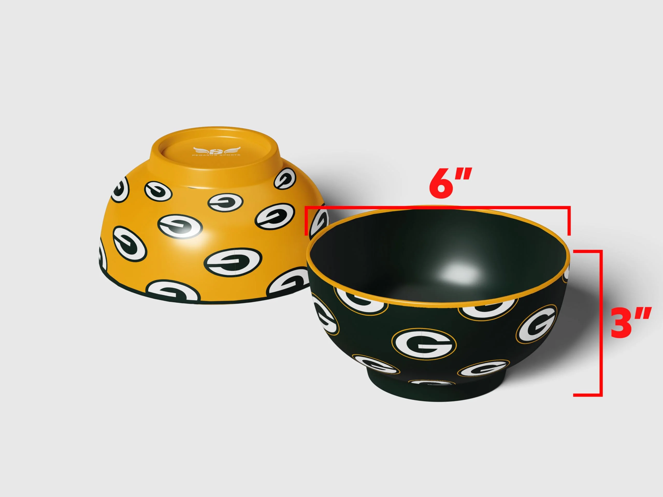 Pegasus Sports NFL Green Bay Packers Home and Away 2 Pack Serving Bowls - Image 3