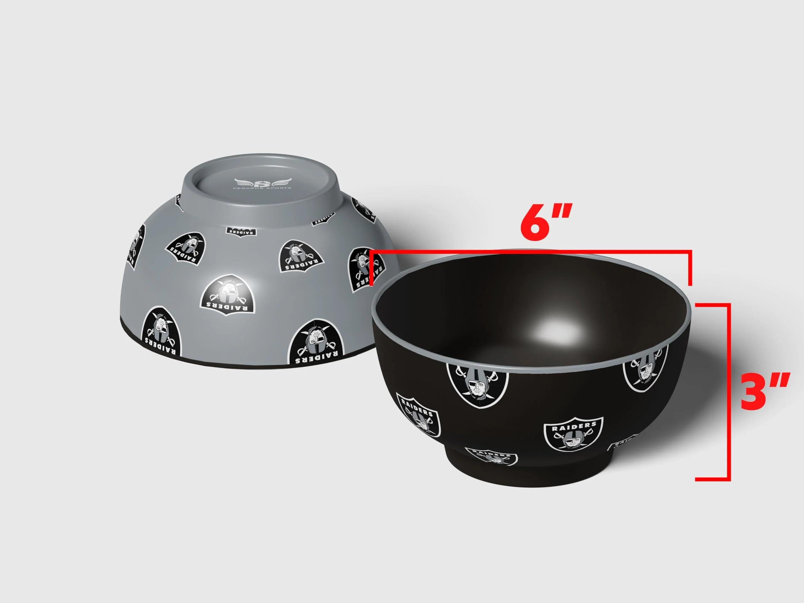 Pegasus Sports NFL Las Vegas Raiders Home and Away 2 Pack Serving Bowls - Image 3