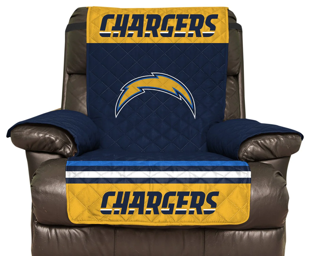 Pegasus Sports NFL Los Angeles Chargers Furniture Protector with Elastic Straps, Chair, Navy Blue