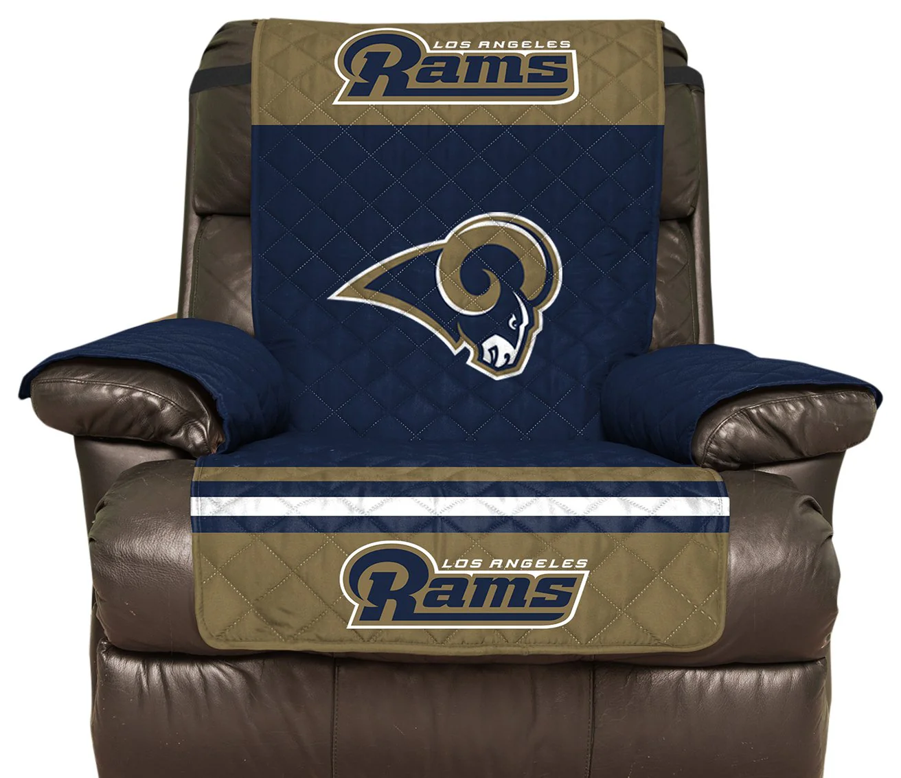 Pegasus Sports NFL Los Angeles Rams Furniture Protector with Elastic Straps, Recliner, Millennium Blue