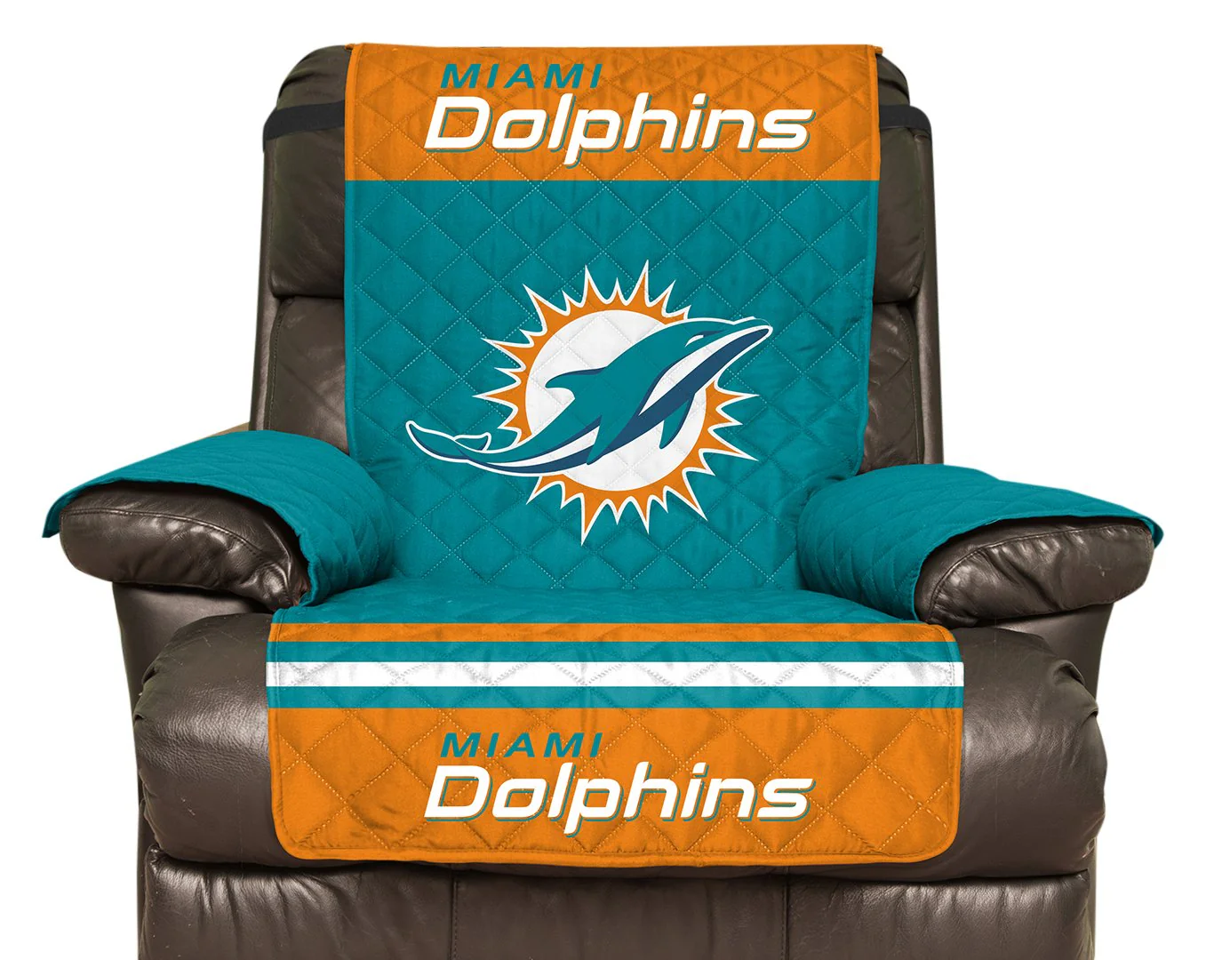 Pegasus Sports NFL Miami Dolphins Furniture Protector with Elastic Straps, Recliner, Aqua