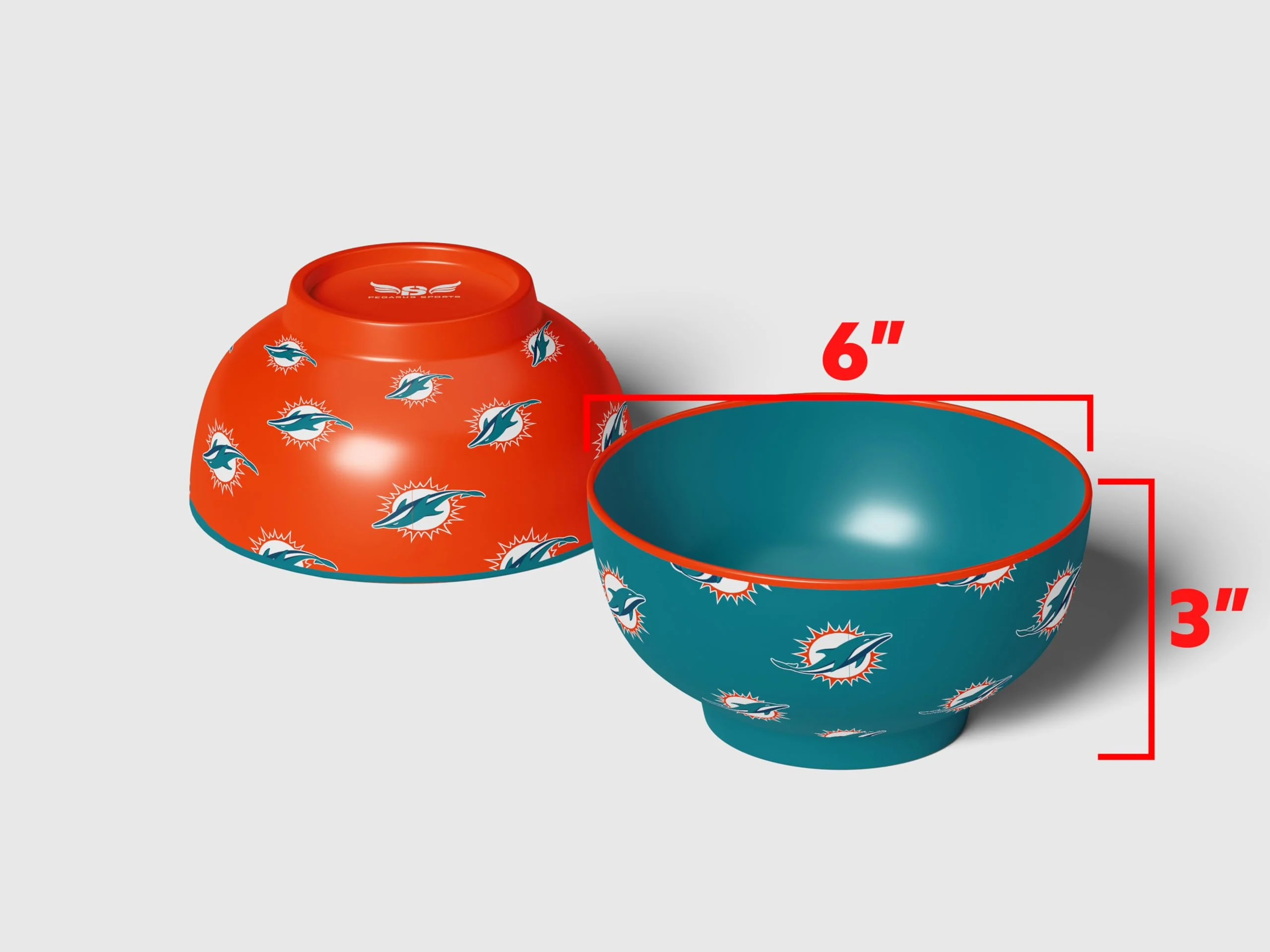 Pegasus Sports NFL Miami Dolphins Home and Away 2 Pack Serving Bowls - Image 3