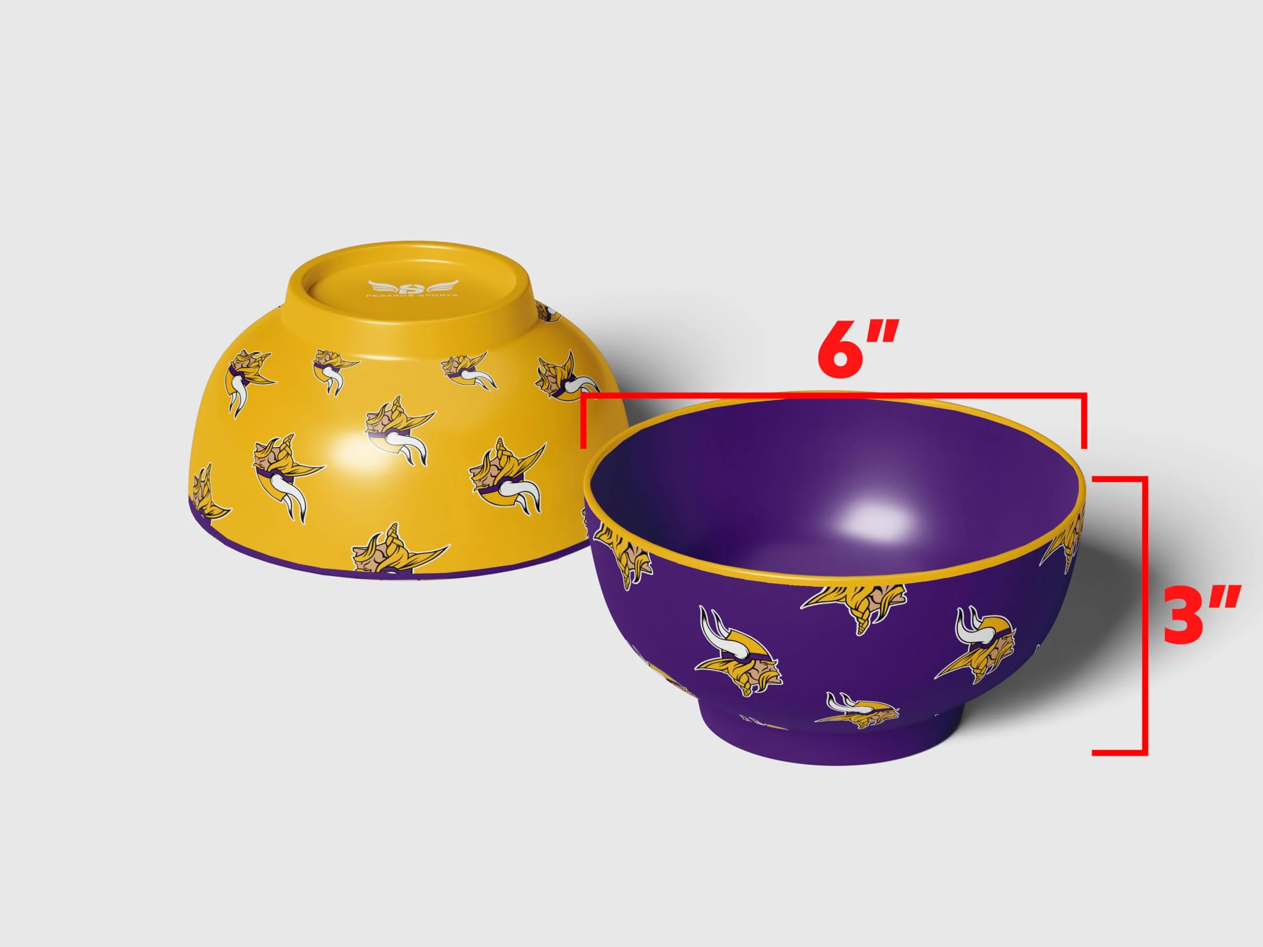 Pegasus Sports NFL Minnesota Vikings Home and Away 2 Pack Serving Bowls - Image 3