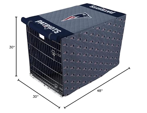 Pegasus Sports NFL New England Patriots New England Patriots Pet Crate Cover, Navy Blue, 42-Inch - Image 2