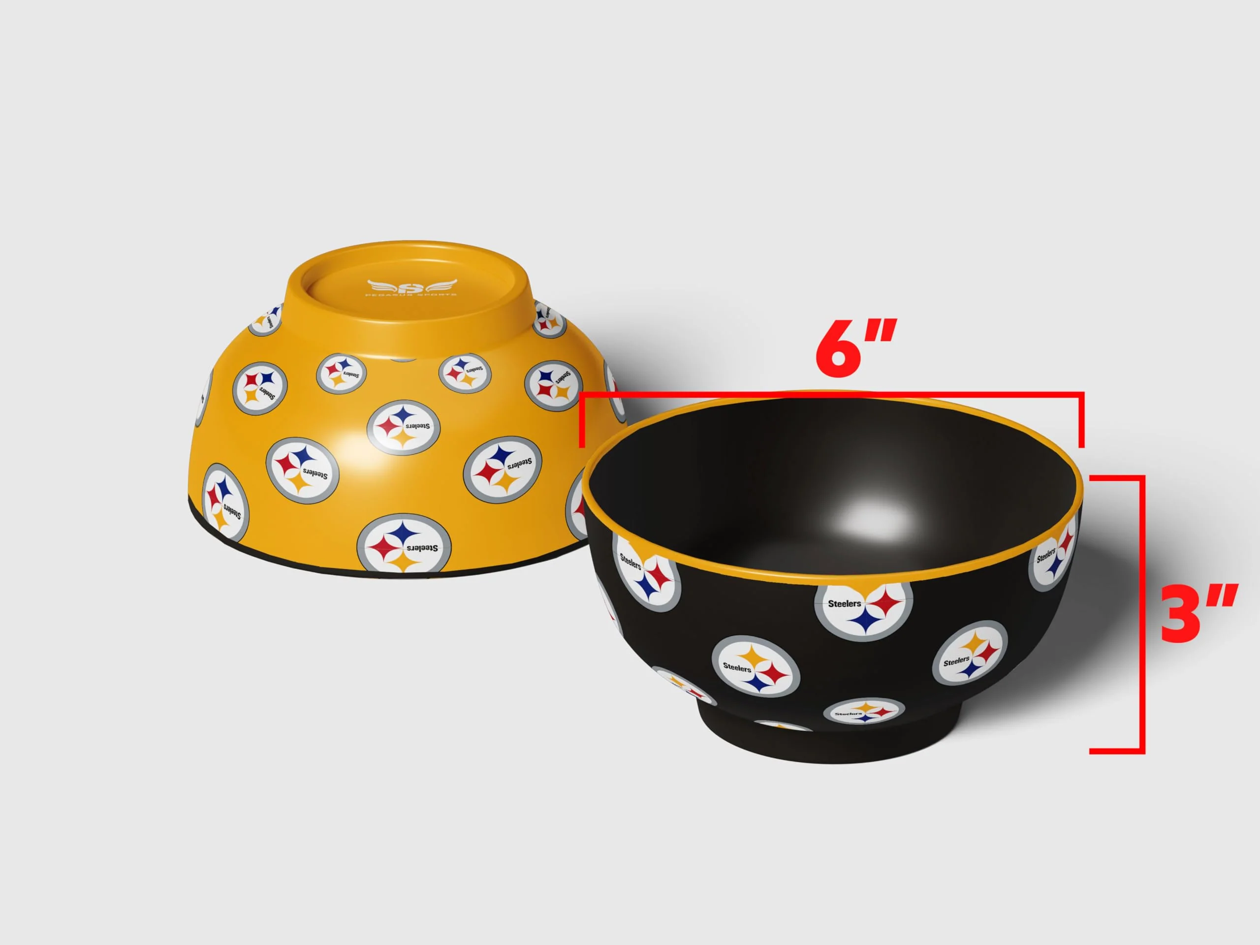 Pegasus Sports NFL Pittsburgh Steelers Home and Away 2 Pack Serving Bowls - Image 3
