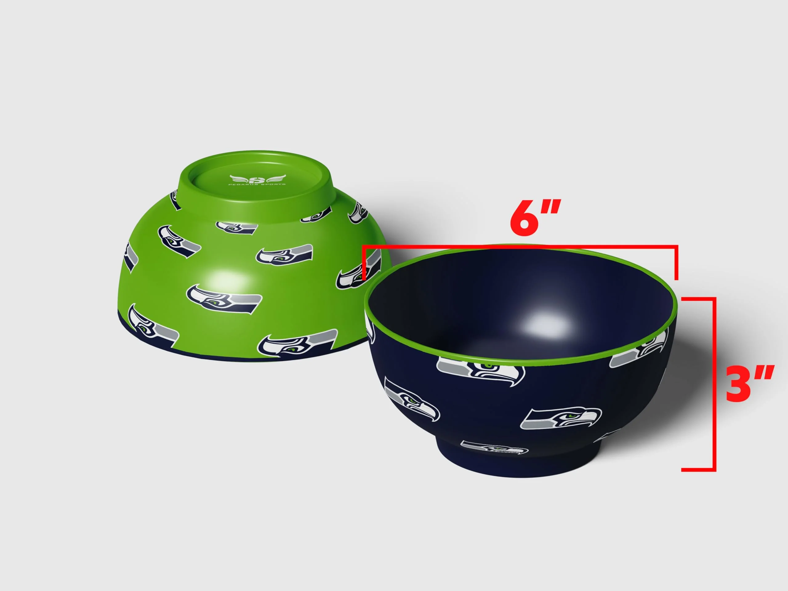 Pegasus Sports NFL Seattle Seahawks Home and Away 2 Pack Serving Bowls - Image 3
