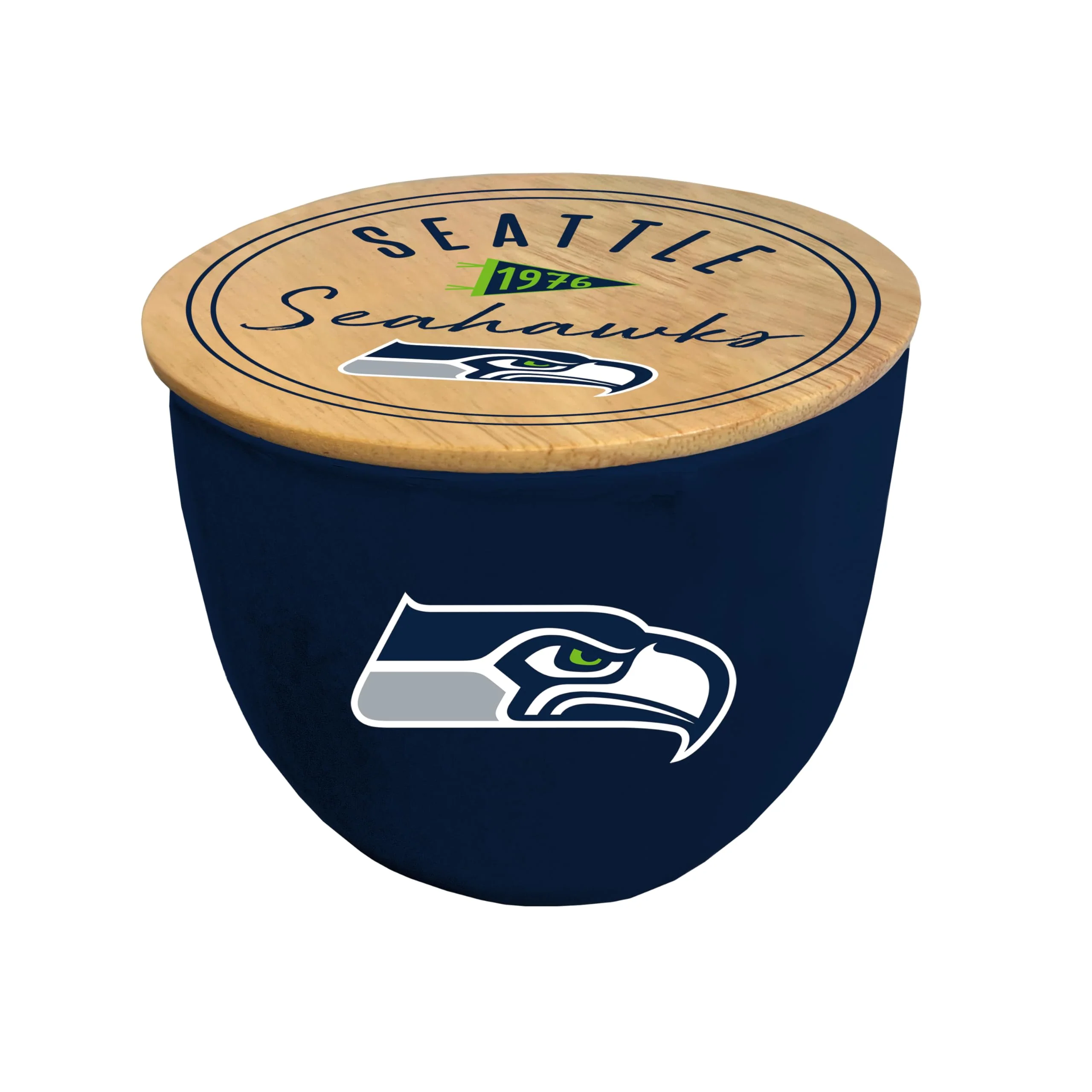 Pegasus Sports NFL Seattle Seahawks Script Circle Logo Ceramic Candle