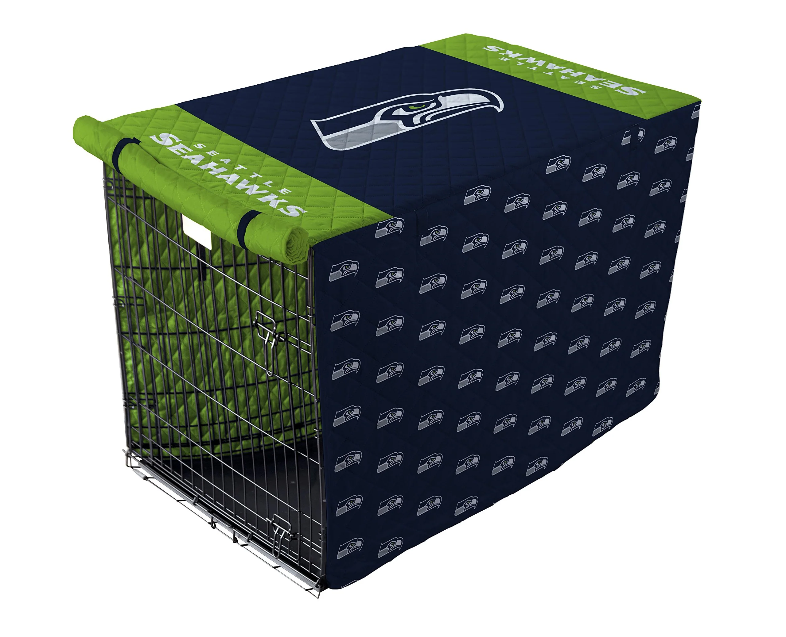 Pegasus Sports NFL Seattle Seahawks Seattle Seahawks Pet Crate Cover, College Navy, 42-Inch
