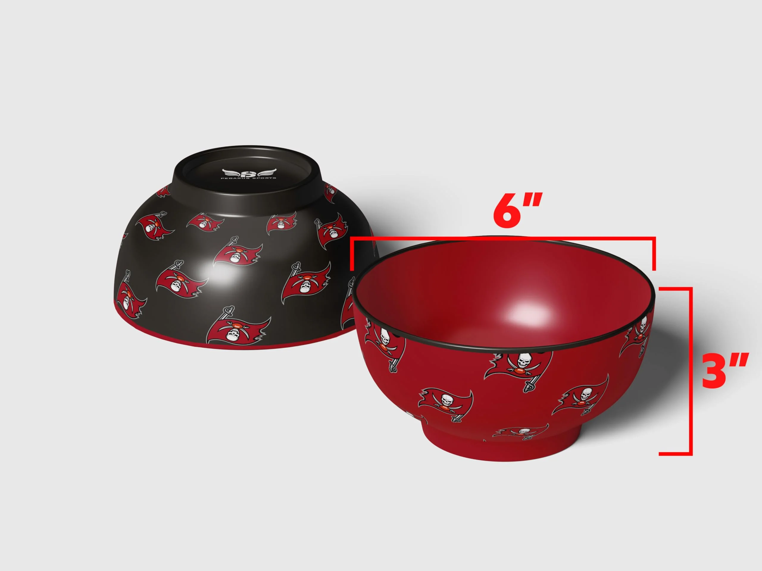 Pegasus Sports NFL Tampa Bay Buccaneers Home and Away 2 Pack Serving Bowls - Image 3