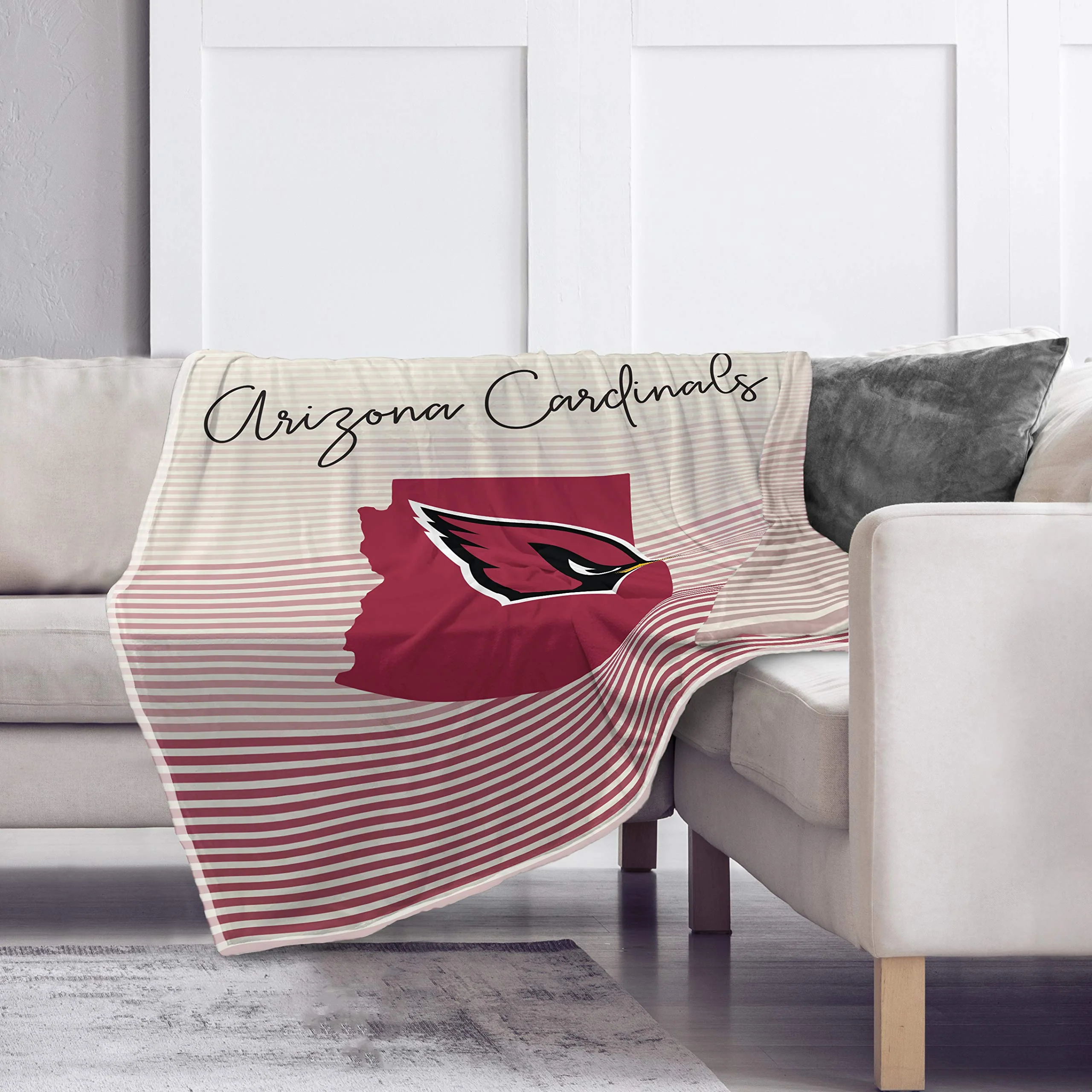 Pegasus Sports NFL Ultra Fleece State Stripe Blanket- Arizona Cardinals, Team Color, 60x70 - Image 2