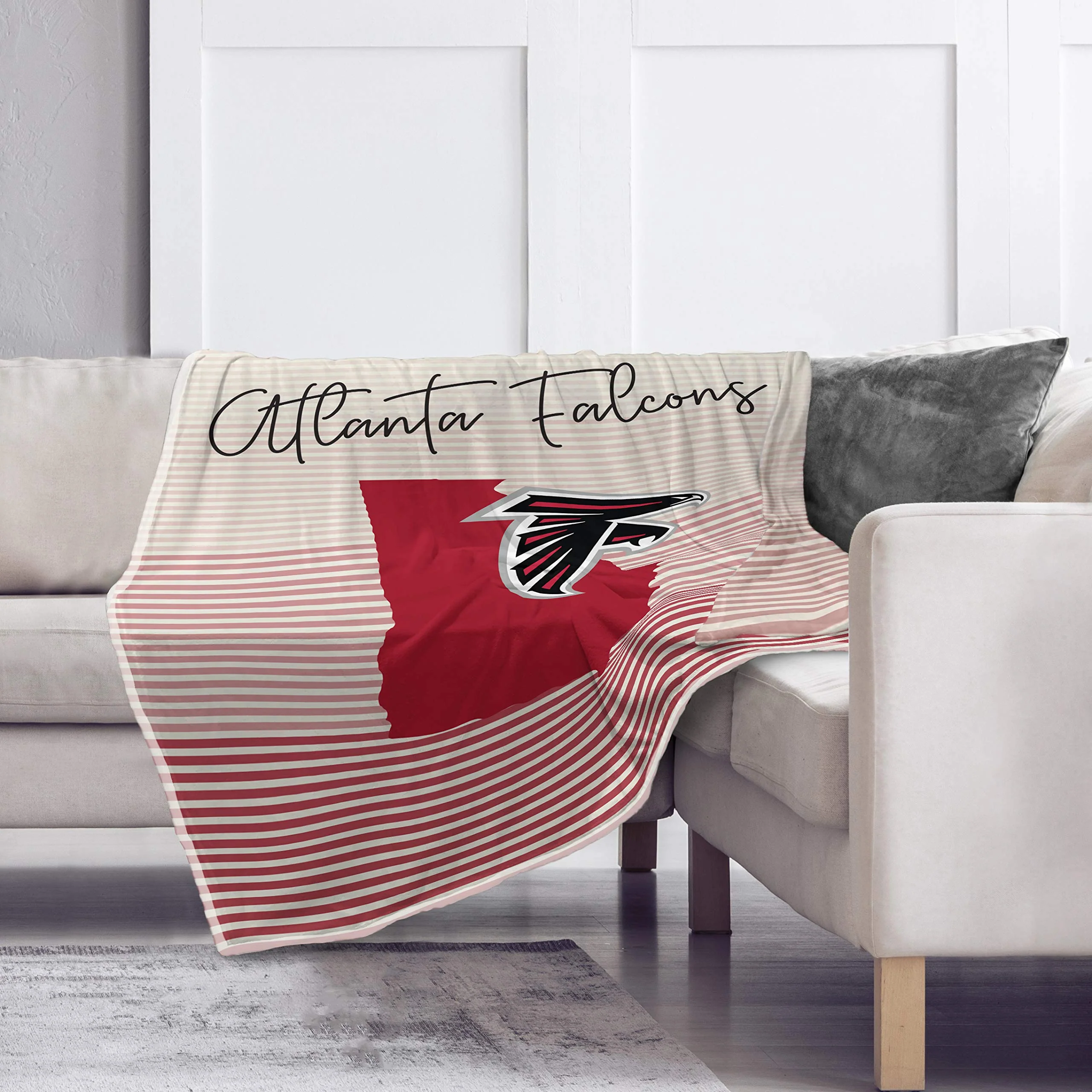 Pegasus Sports NFL Ultra Fleece State Stripe Blanket- Atlanta Falcons - Image 2