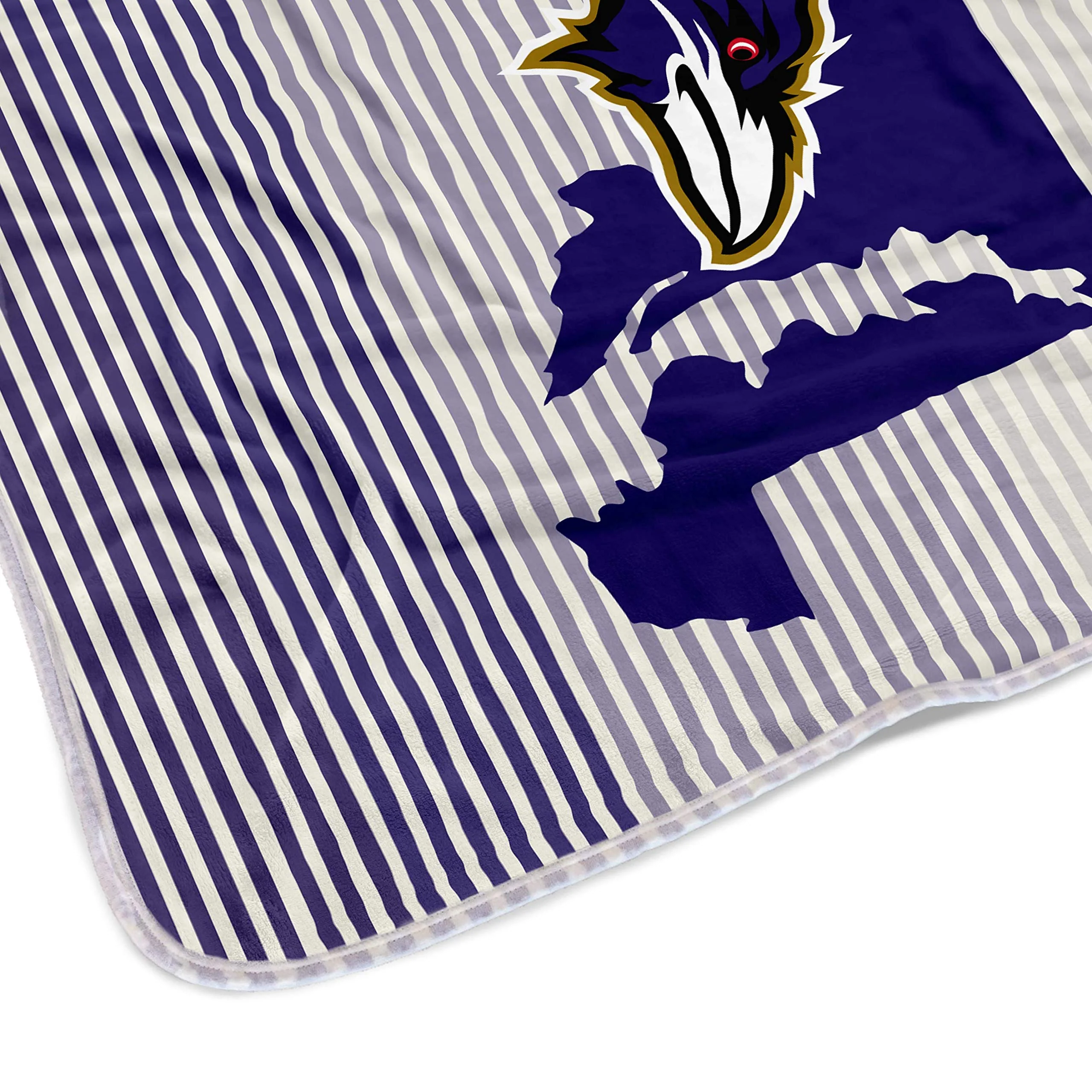 Pegasus Sports NFL Ultra Fleece State Stripe Blanket- Baltimore Ravens, Team Color, 60x70 - Image 3
