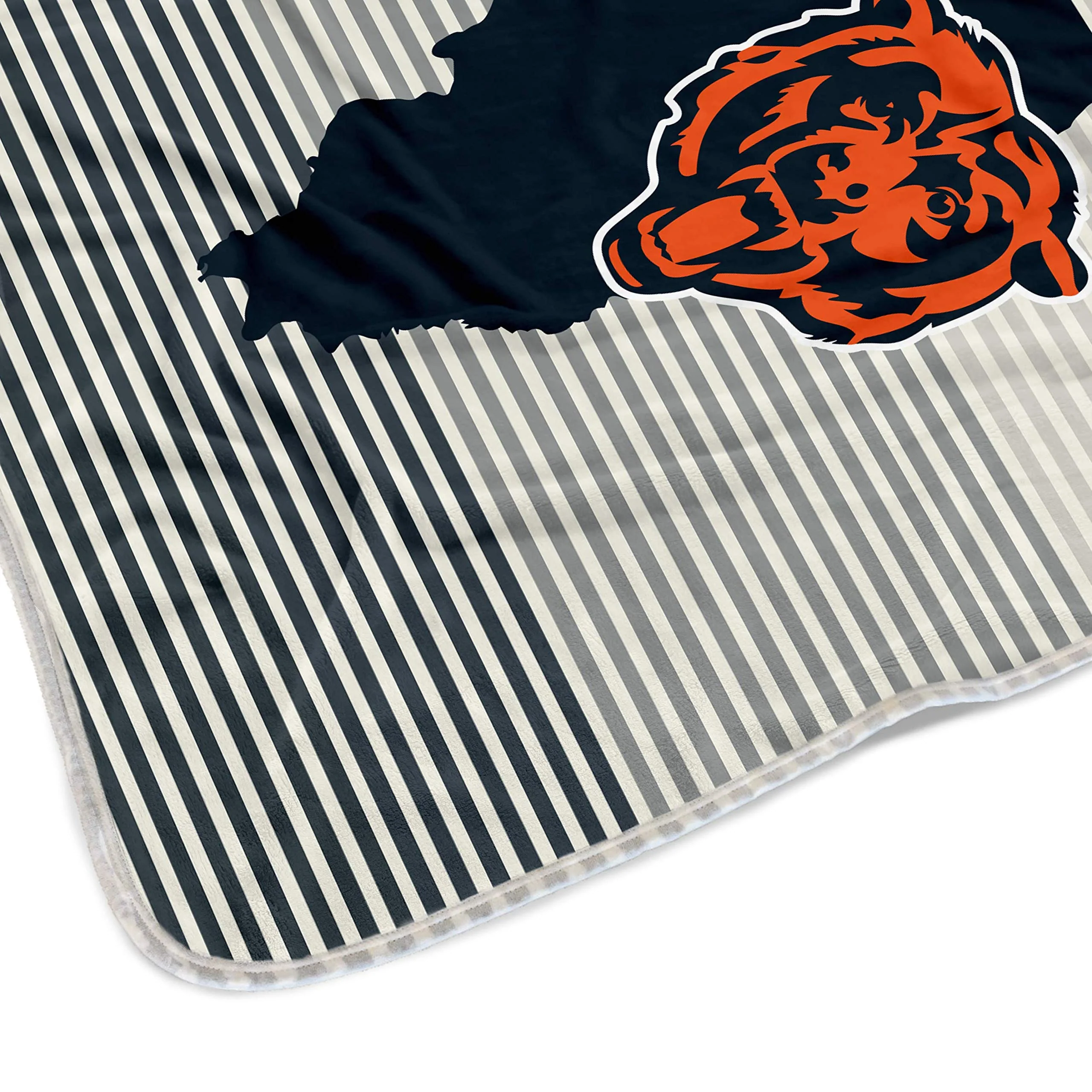 Pegasus Sports NFL Ultra Fleece State Stripe Blanket- Chicago Bears Team Color 60x70 - Image 3