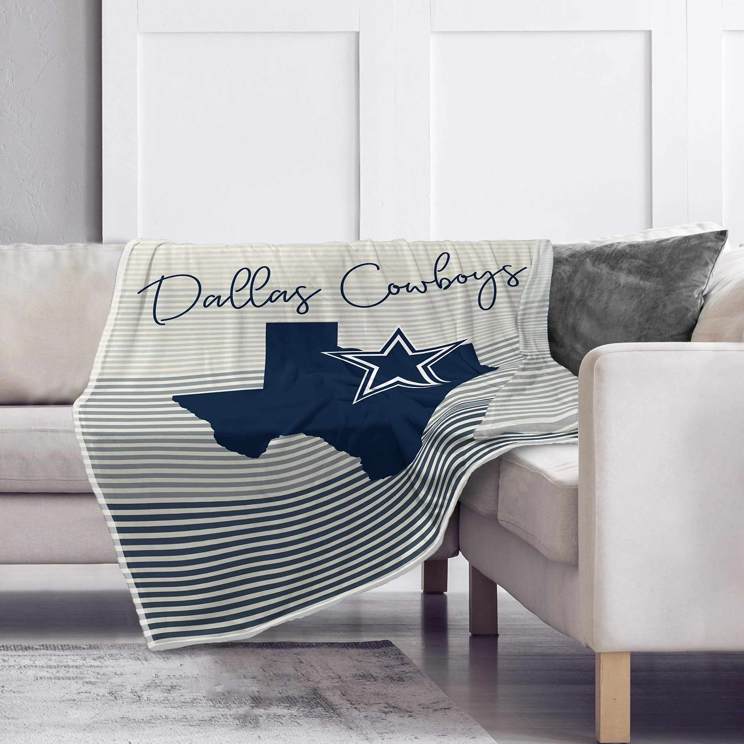 Pegasus Sports NFL Ultra Fleece State Stripe Blanket- Dallas Cowboys Team Color 60x70 - Image 2