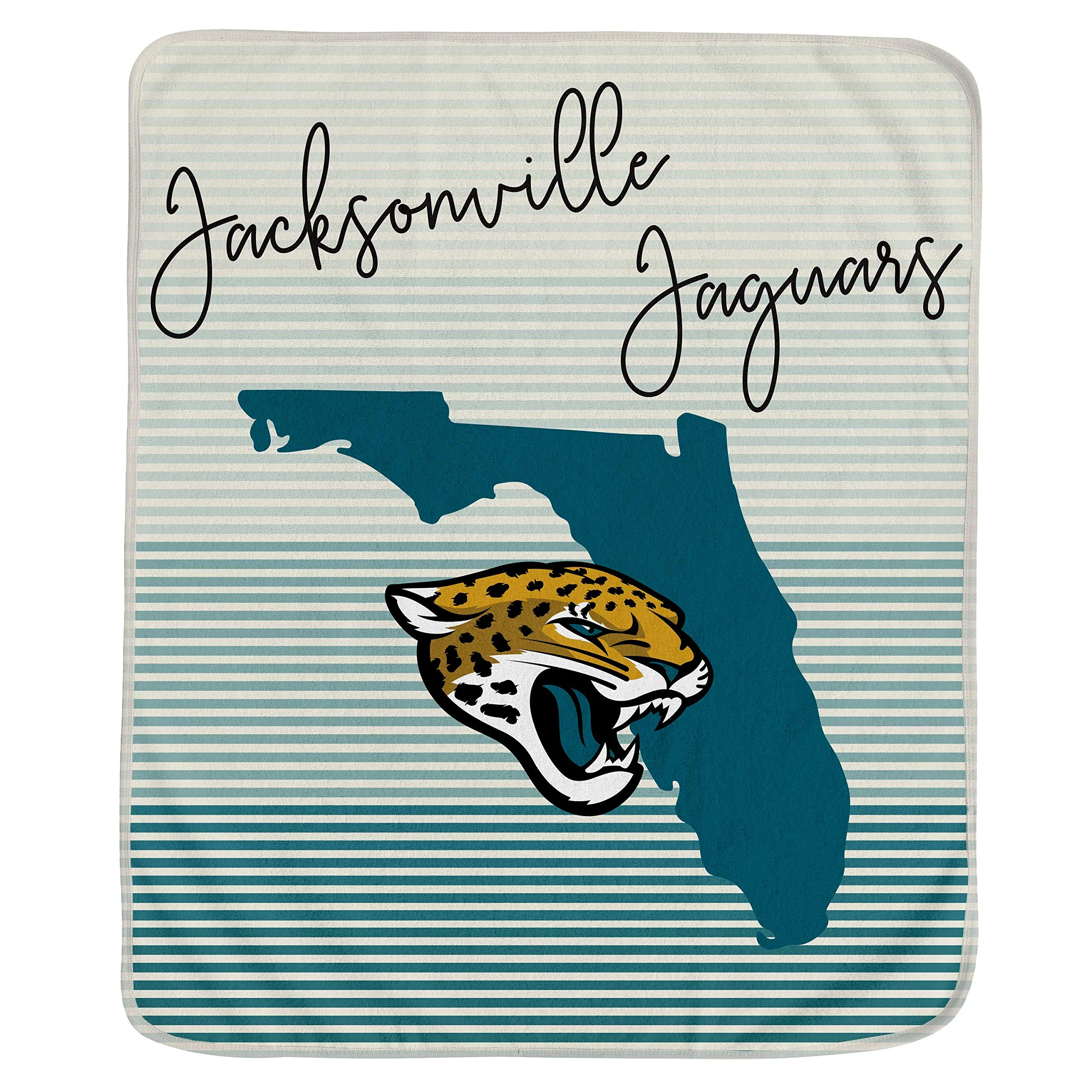Pegasus Sports NFL Ultra Fleece State Stripe Blanket- Jacksonville Jaguars, Team Color, 60x70