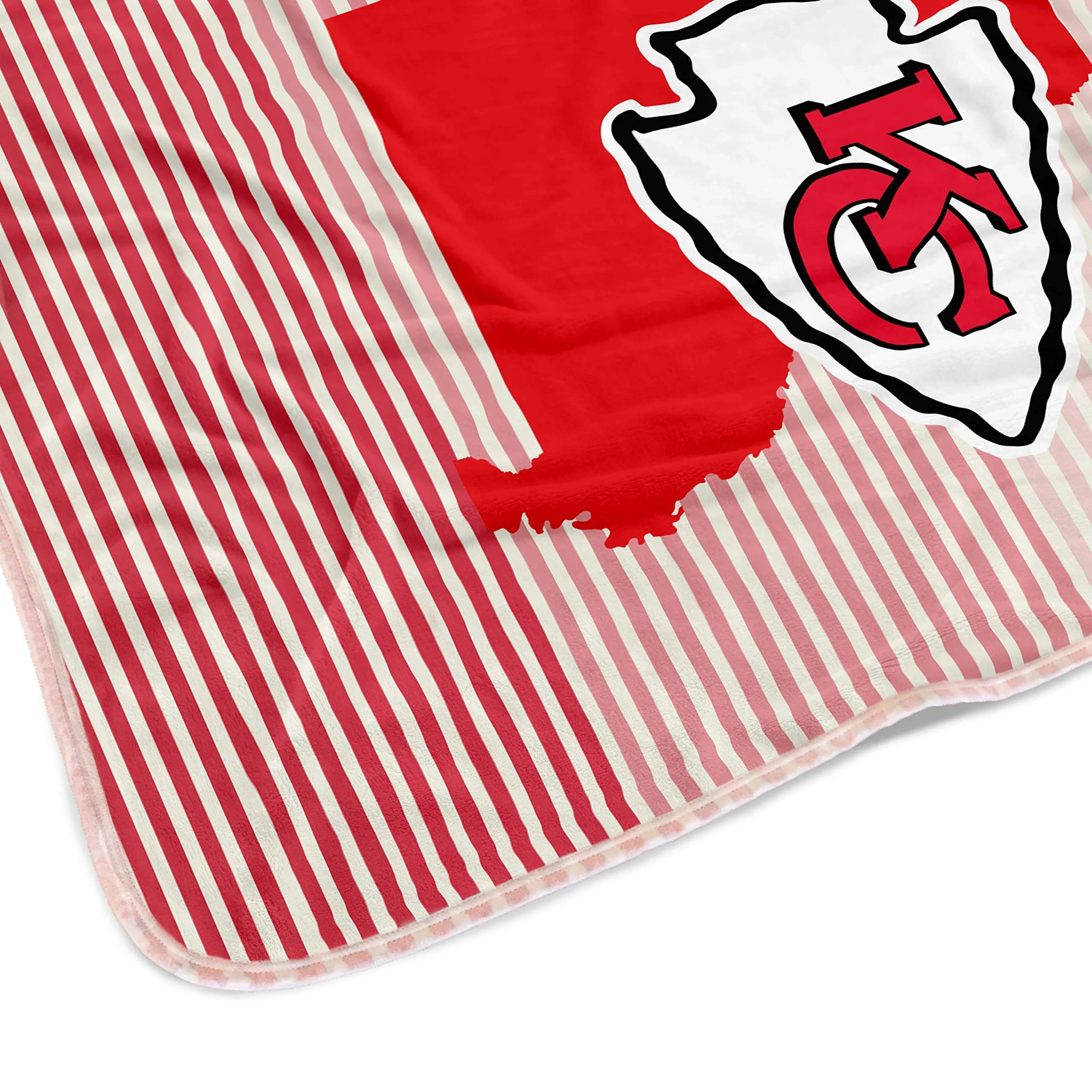 Pegasus Sports NFL Ultra Fleece State Stripe Blanket- Kansas City Chiefs, Team Color, 60x70 - Image 3