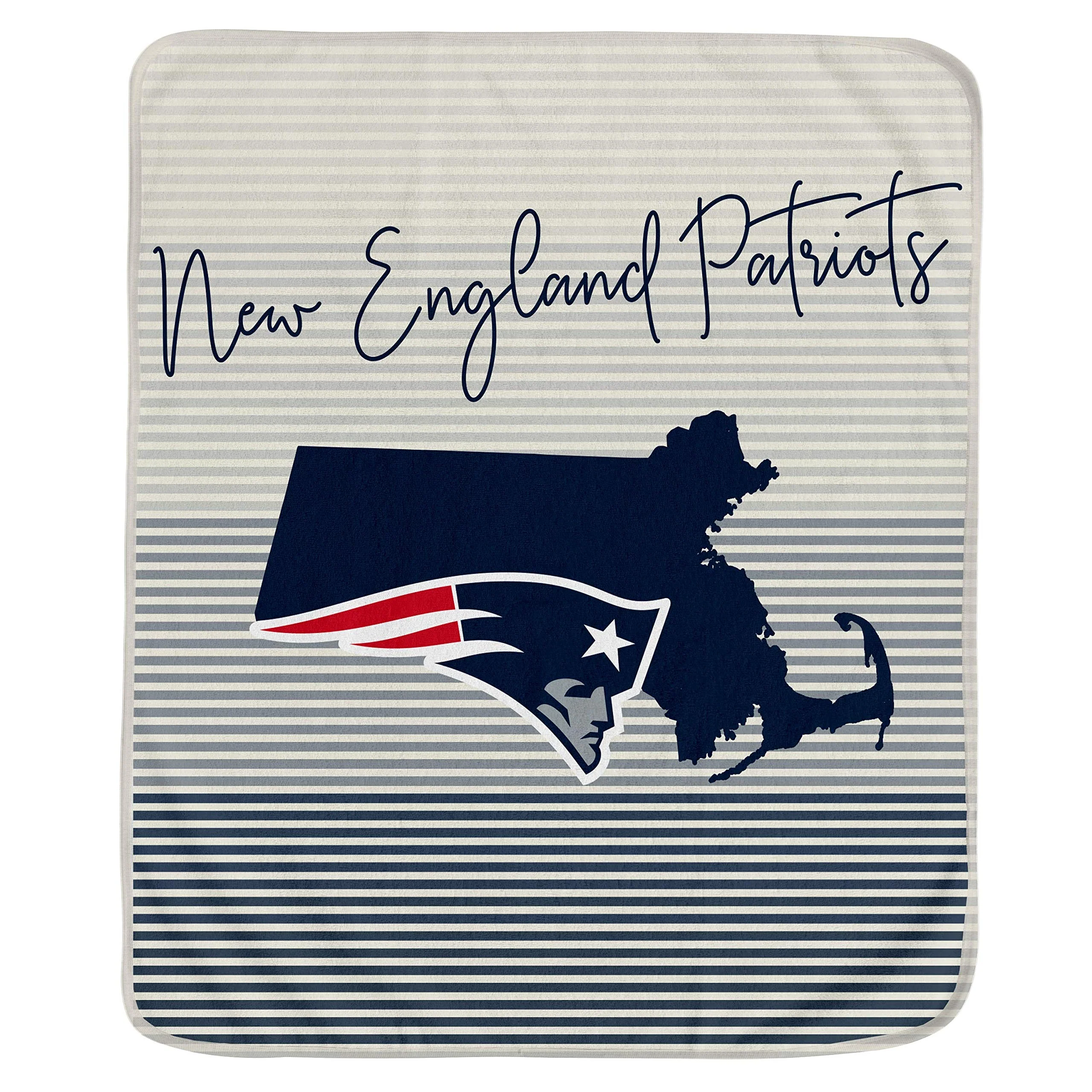Pegasus Sports NFL Ultra Fleece State Stripe Blanket- New England Patriots Team Color 60x70