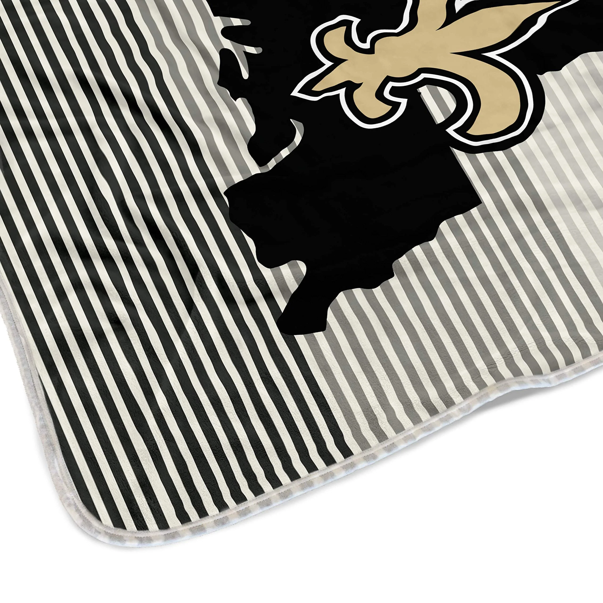 Pegasus Sports NFL Ultra Fleece State Stripe Blanket- New Orleans Saints, Team Color, 60x70 - Image 3