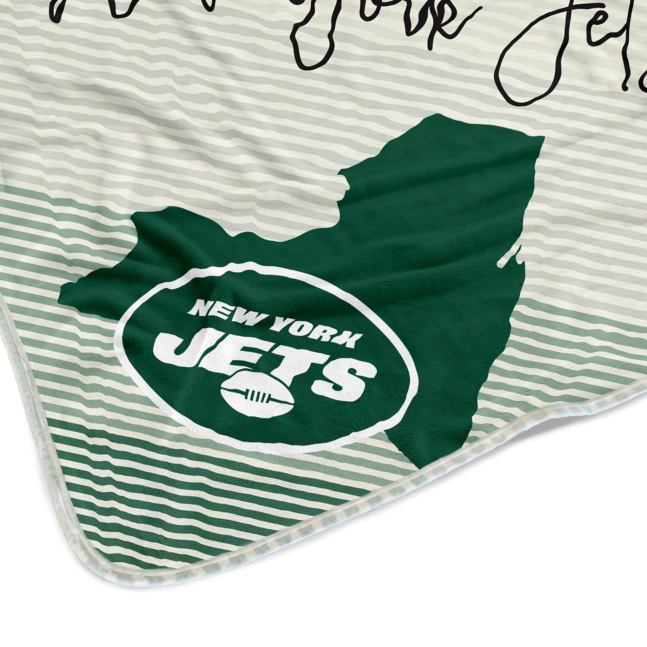 Pegasus Sports NFL Ultra Fleece State Stripe Blanket- New York Jets, Team Color, 60x70 - Image 3