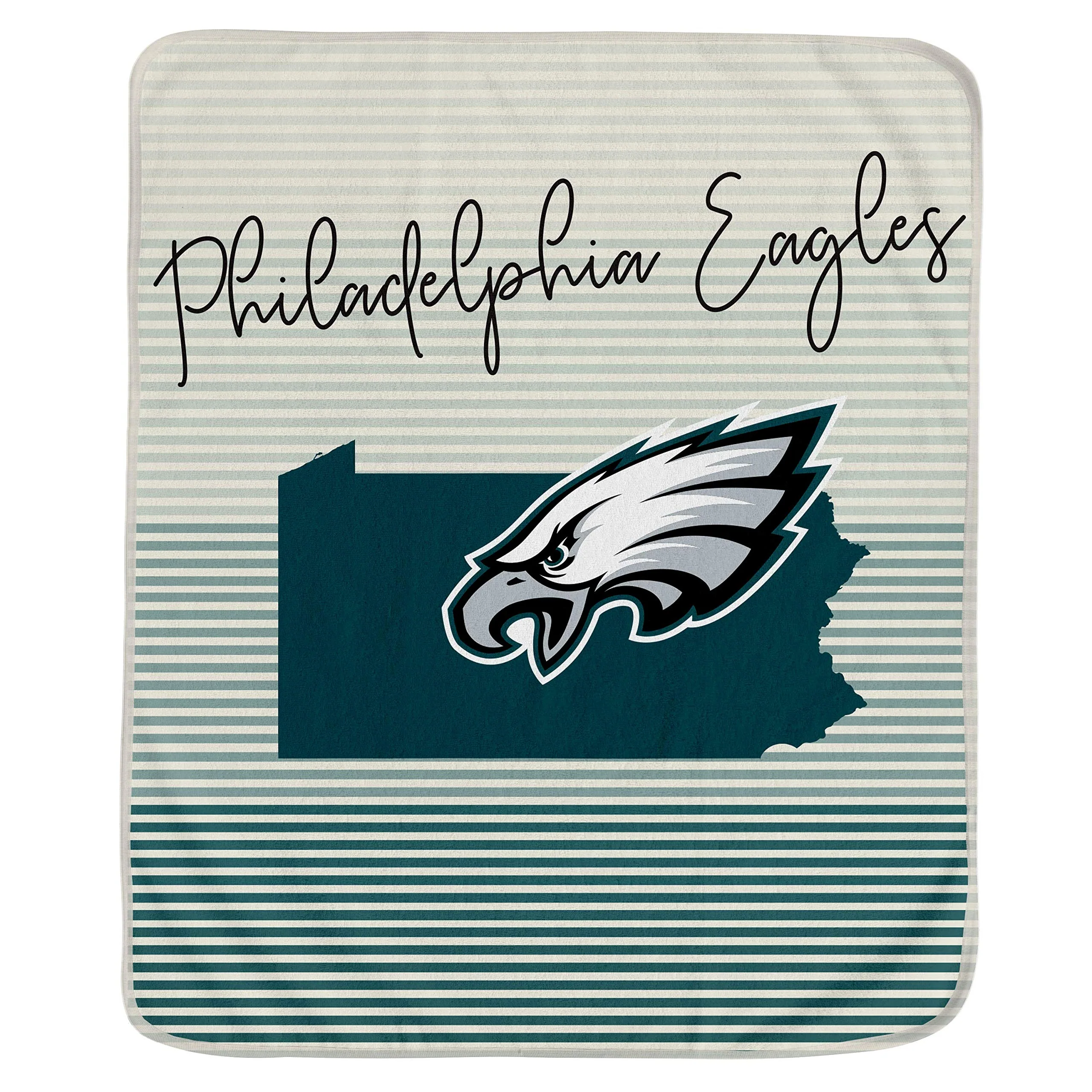 Pegasus Sports NFL Ultra Fleece State Stripe Blanket- Philadelphia Eagles, Team Color, 60x70