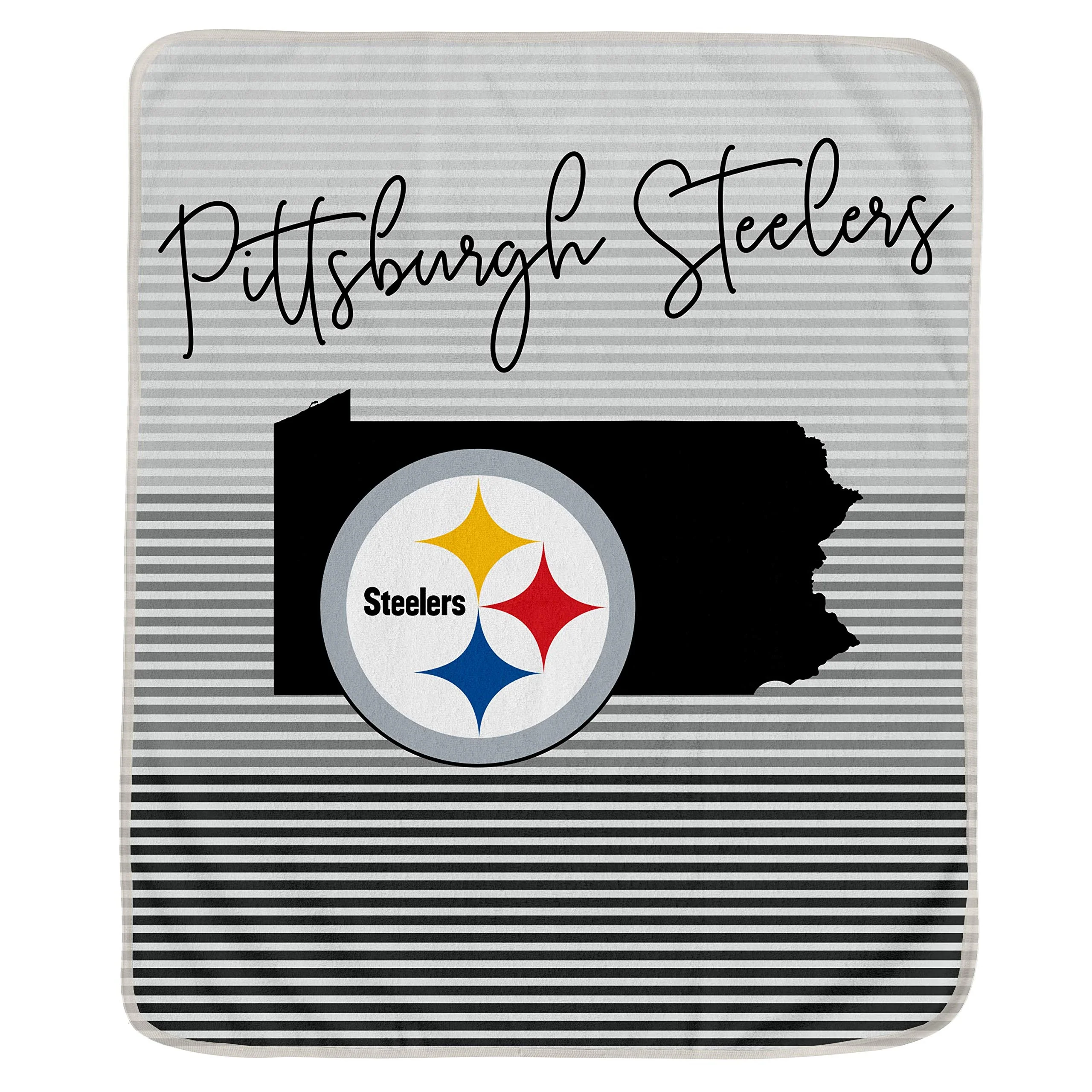 Pegasus Sports NFL Ultra Fleece State Stripe Blanket- Pittsburgh Steelers, Team Color, 60x70