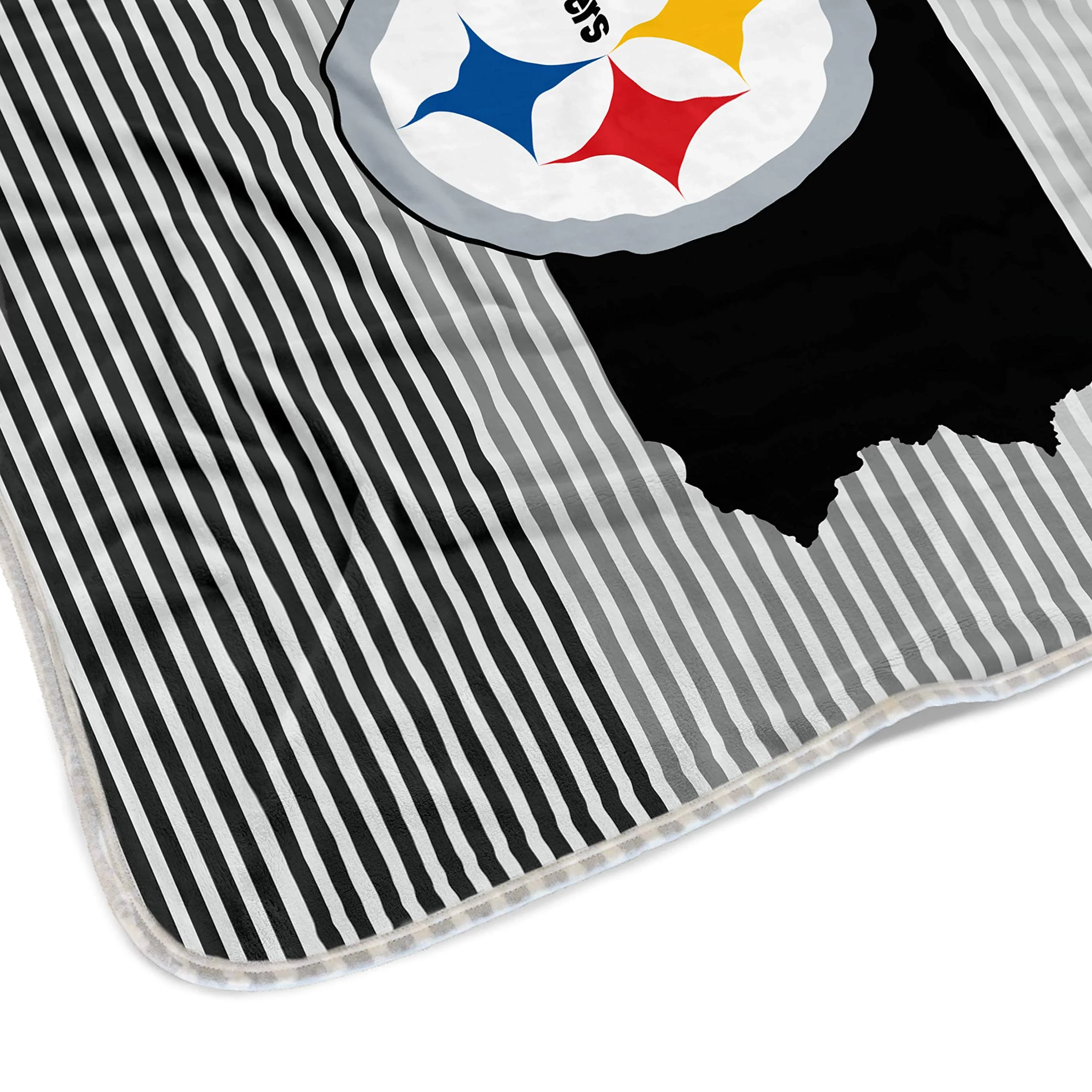Pegasus Sports NFL Ultra Fleece State Stripe Blanket- Pittsburgh Steelers, Team Color, 60x70 - Image 4