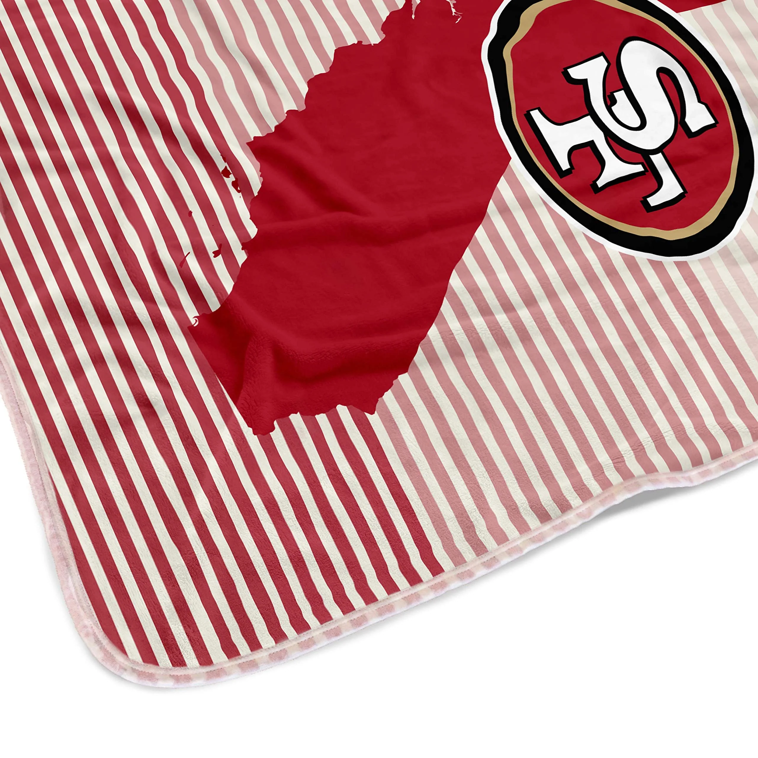 Pegasus Sports NFL Ultra Fleece State Stripe Blanket- San Francisco 49ers, Team Color, 60x70 - Image 3