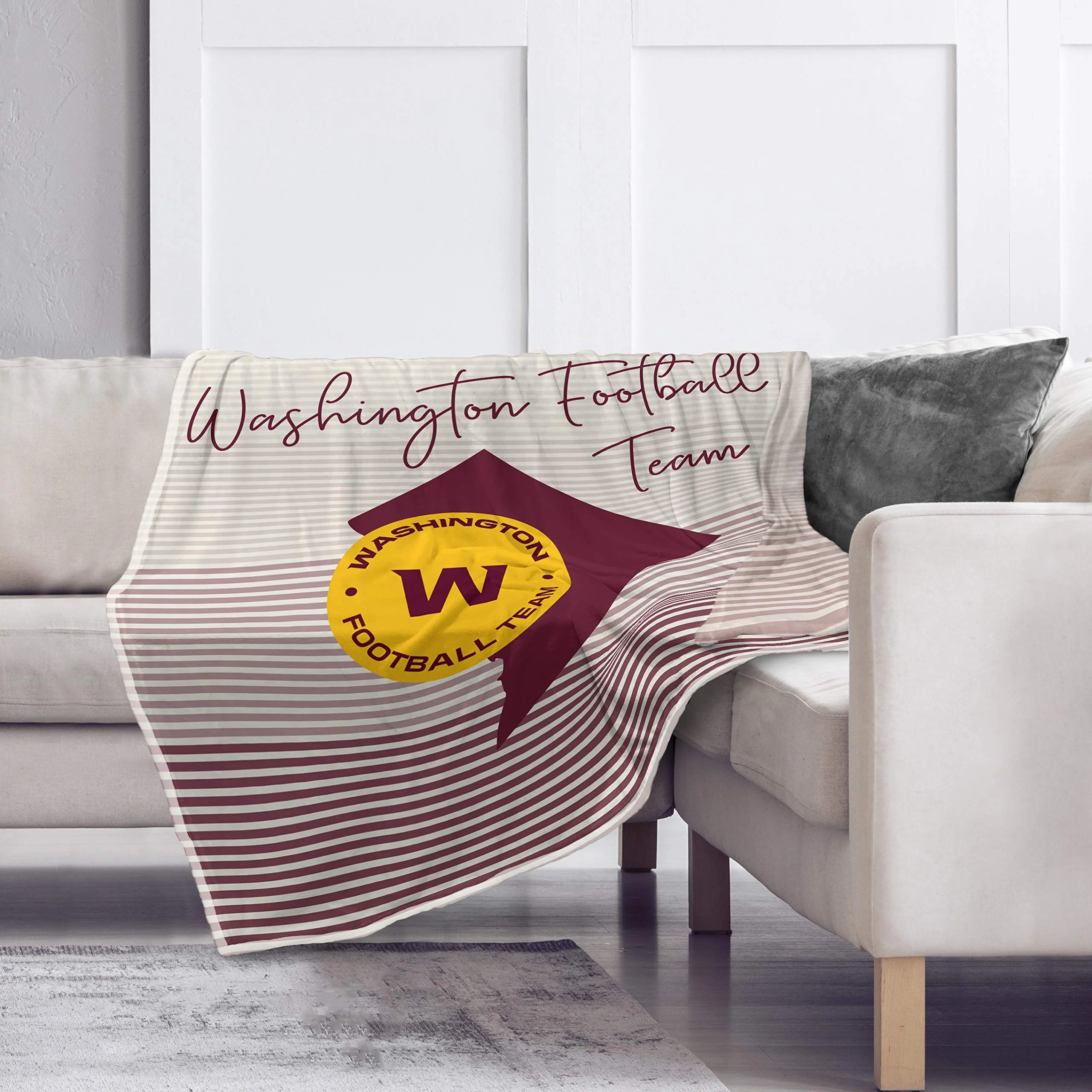 Pegasus Sports NFL Ultra Fleece State Stripe Blanket- Washington Football Team, Team Color, 60x70 - Image 2