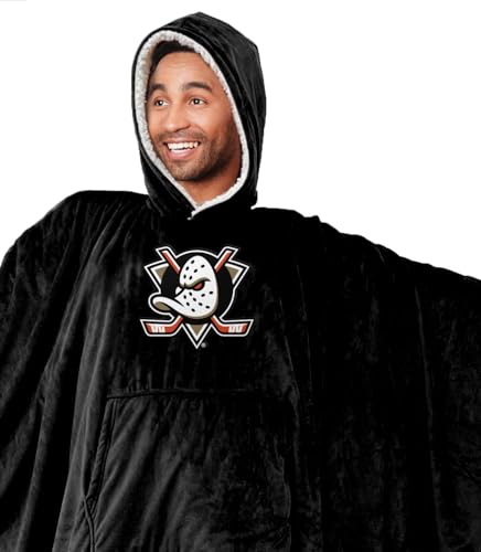 Pegasus Sports NHL Anaheim Ducks Team Color Bloncho w/Logo Patch & Sherpa - Image 4