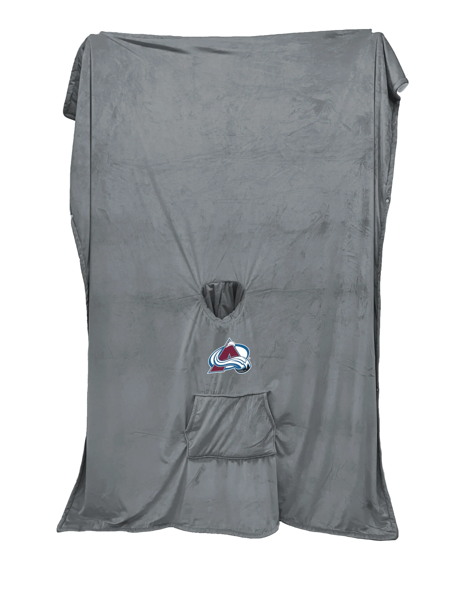 Pegasus Sports NHL Colorado Avalanche Team Color Bloncho w/Logo Patch & Sherpa - Image 3