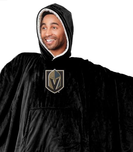 Pegasus Sports NHL Vegas Golden Knights Team Color Bloncho w/Logo Patch & Sherpa - Image 4