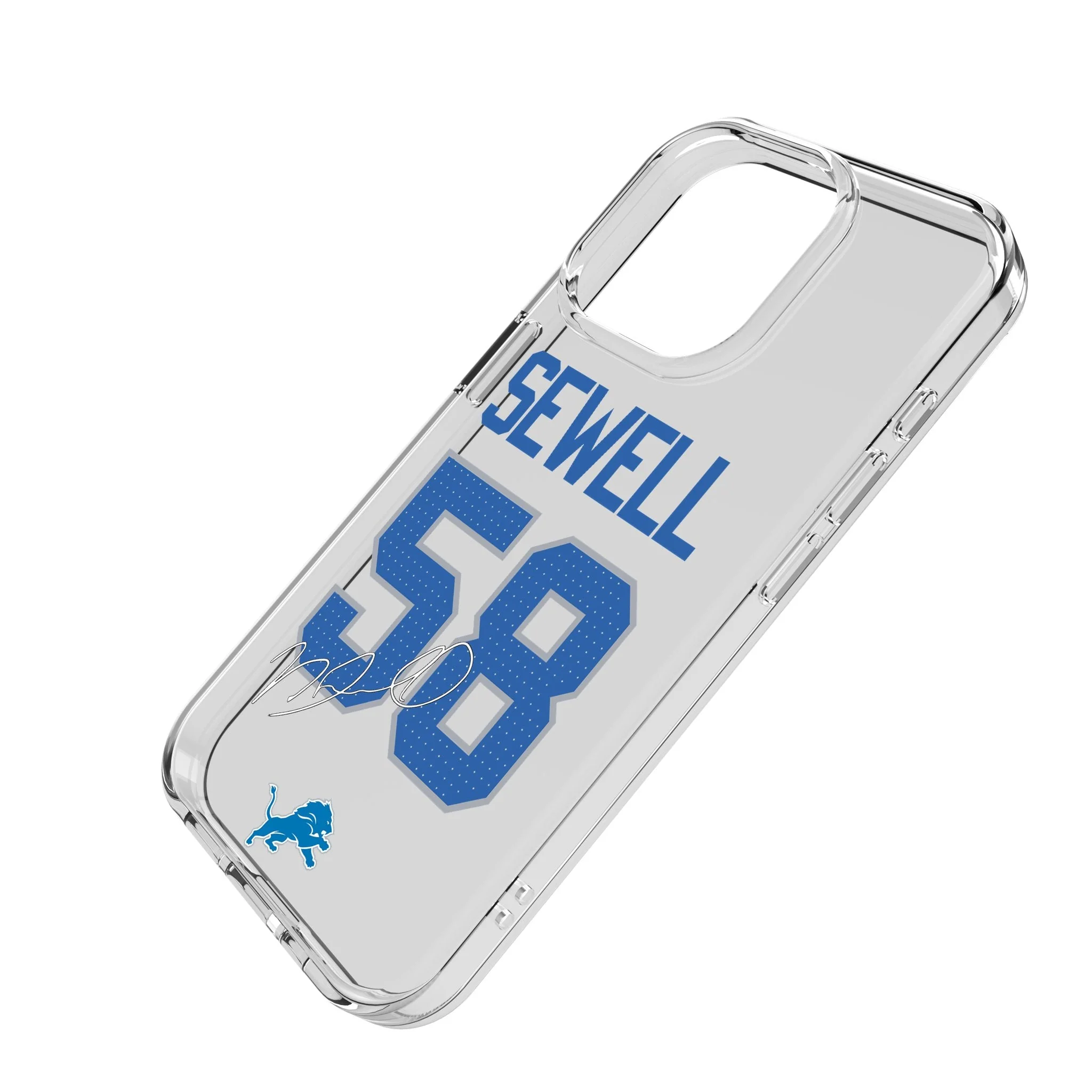 Penei Sewell Detroit Lions 58 Game Tactic Clear Phone Case for Apple iPhone - Image 2