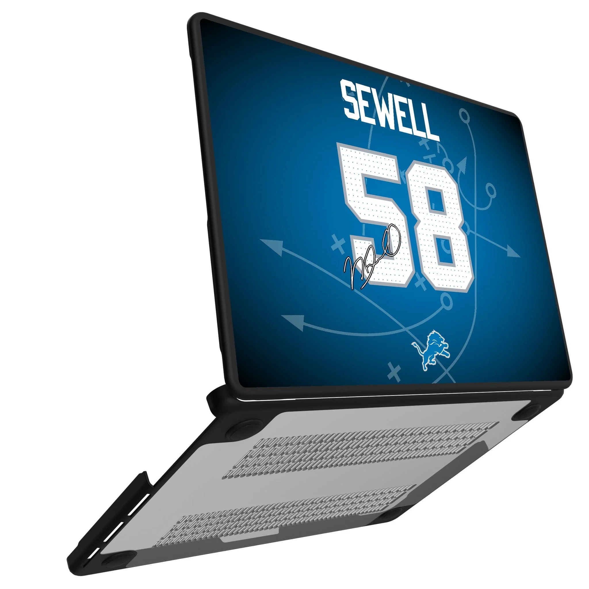 Penei Sewell Detroit Lions 58 Game Tactic Laptop Case for Apple MacBook - Image 2
