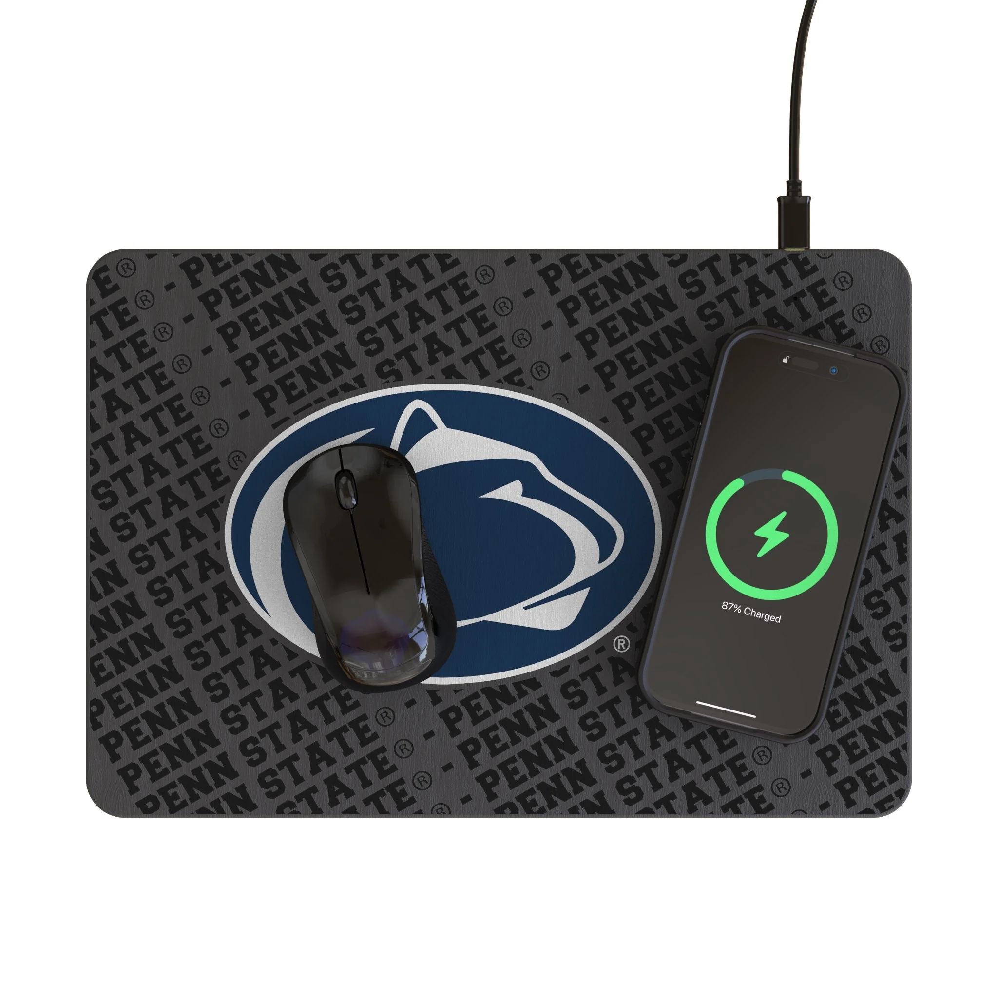 Pennsylvania State University Nittany Lions Monocolor Tilt 15-Watt Wireless Charger and Mouse Pad - Image 2