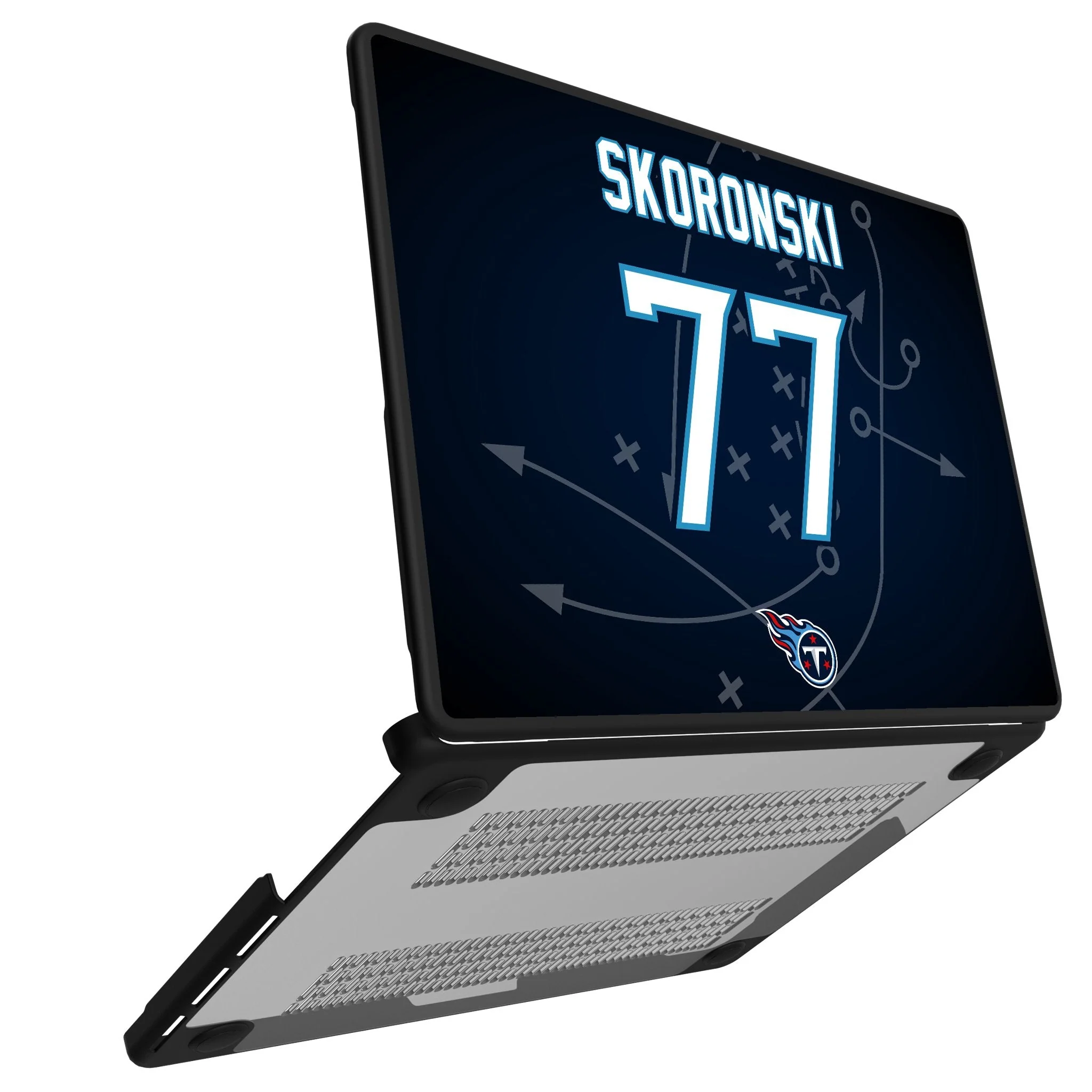 Peter Skoronski Tennessee Titans 77 Game Tactic Laptop Case for Apple MacBook - Image 2