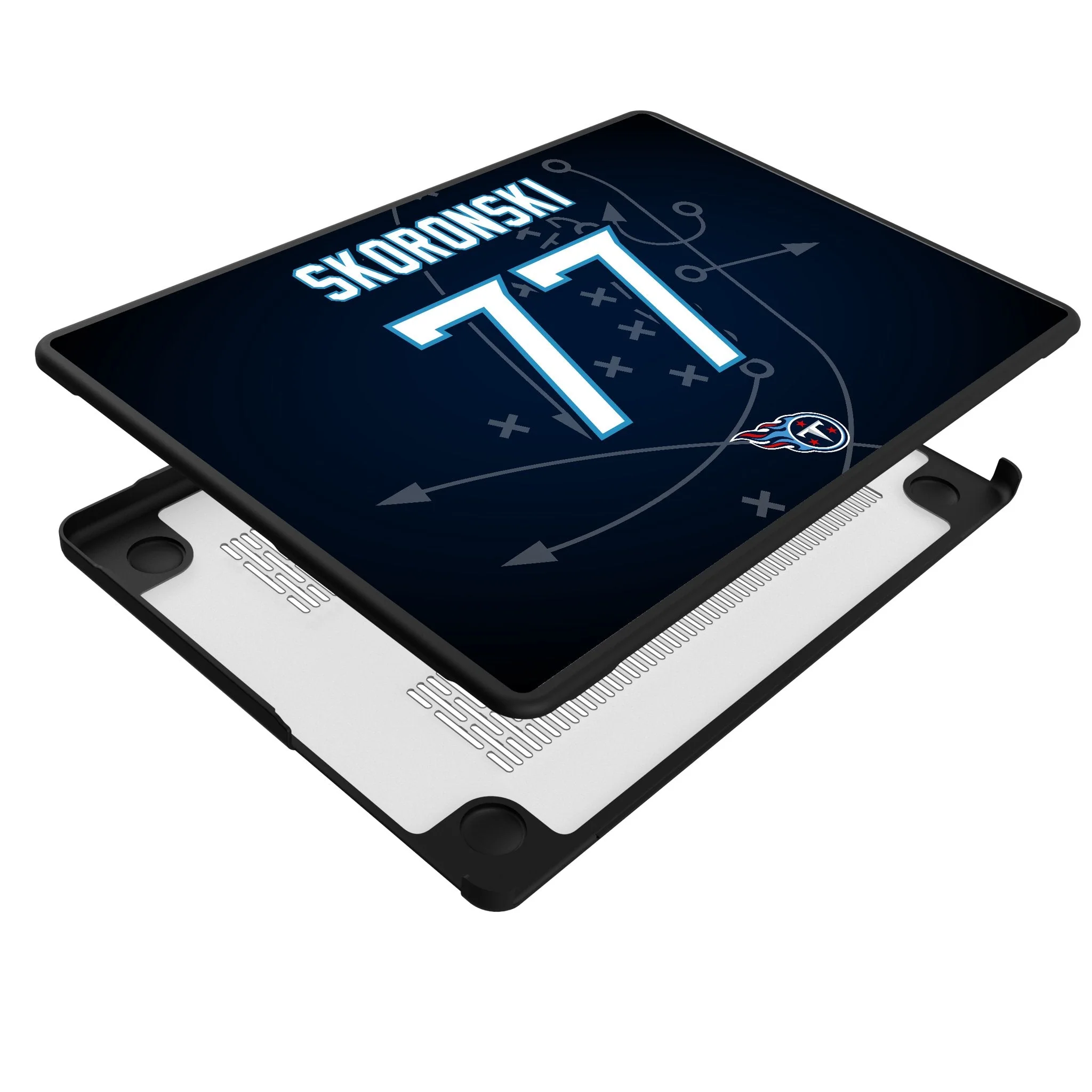Peter Skoronski Tennessee Titans 77 Game Tactic Laptop Case for Apple MacBook - Image 4