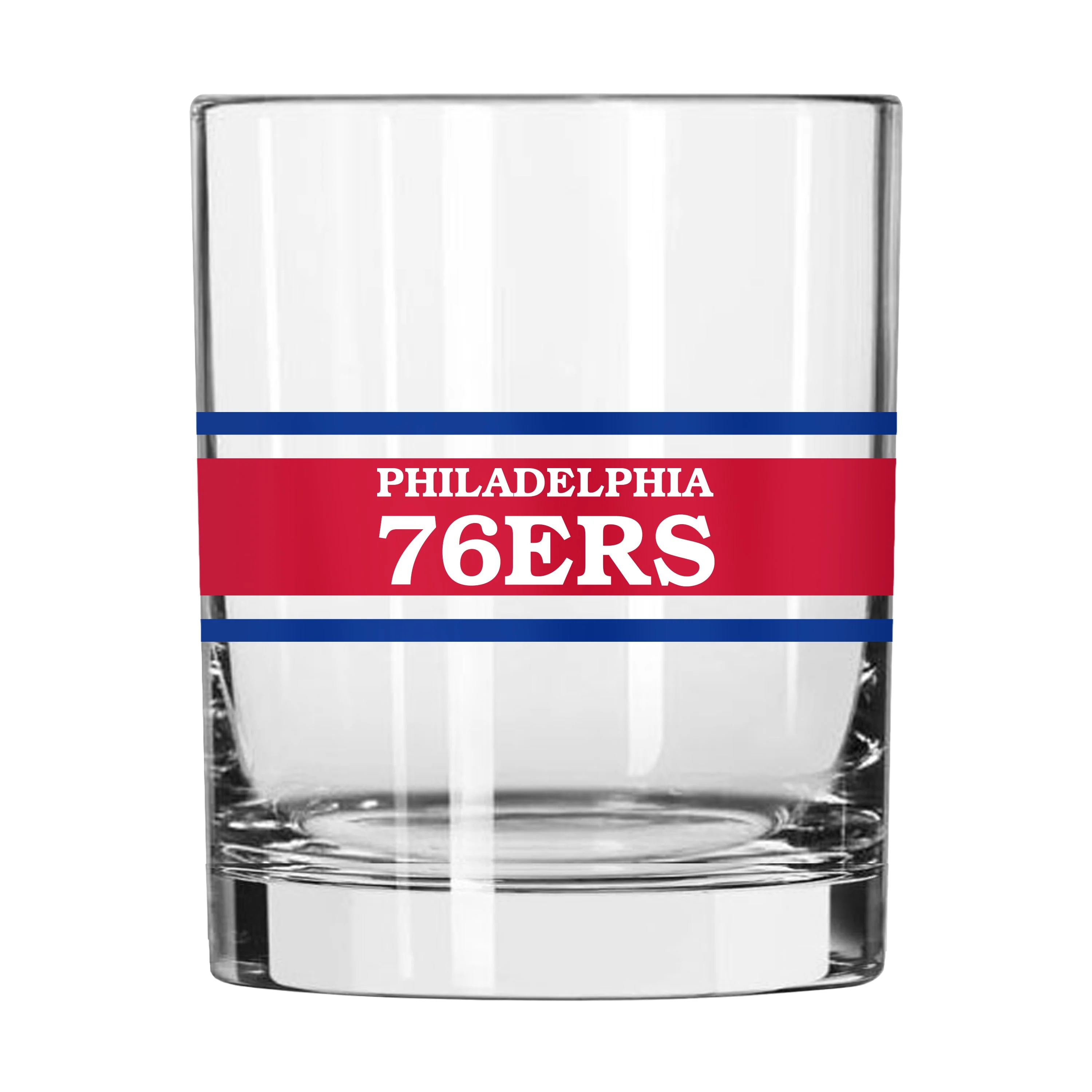 Philadelphia 76ers 14oz Stripe Rocks Glass - Image 2