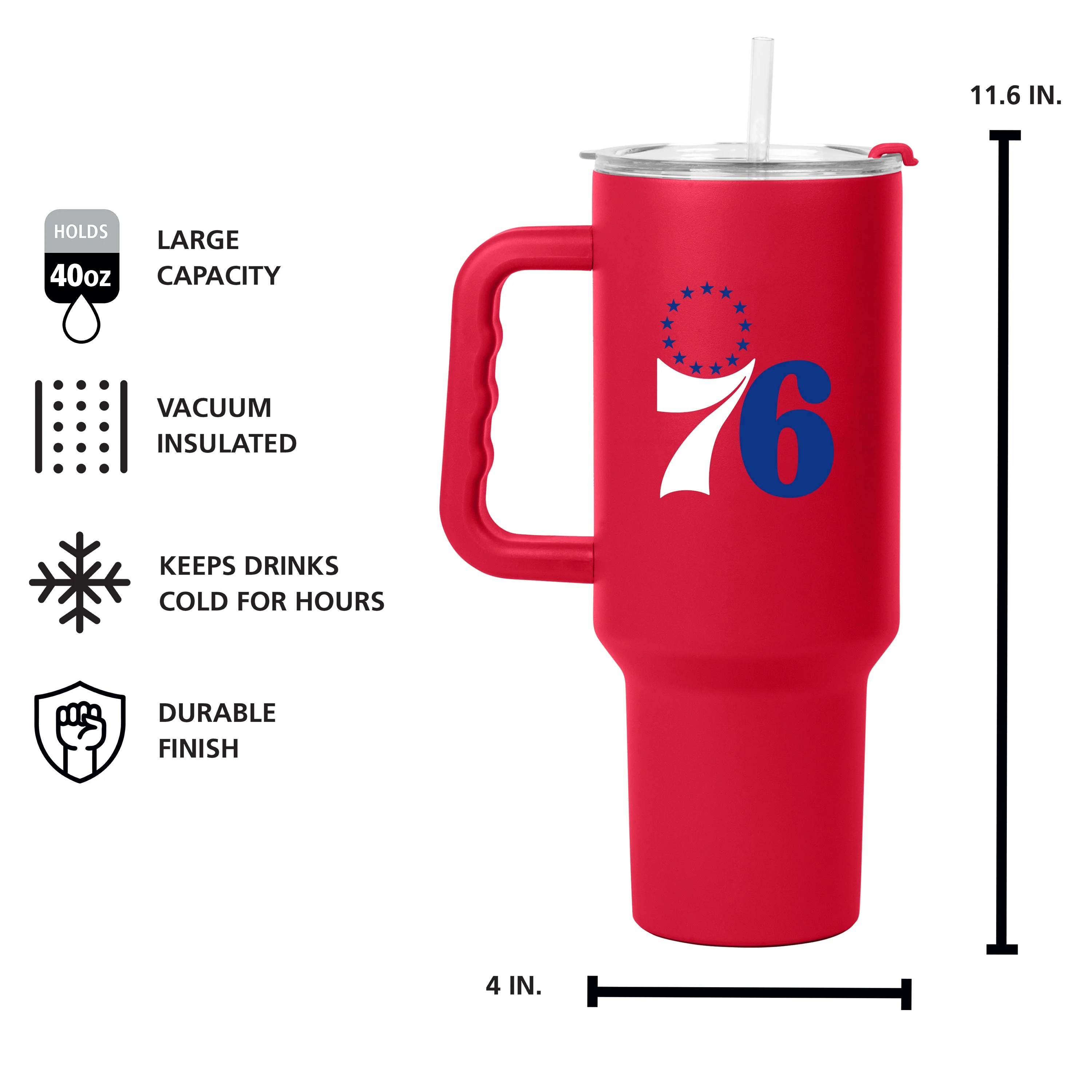 Philadelphia 76ers 40oz Flipside Powder Coat Tumbler - Image 5