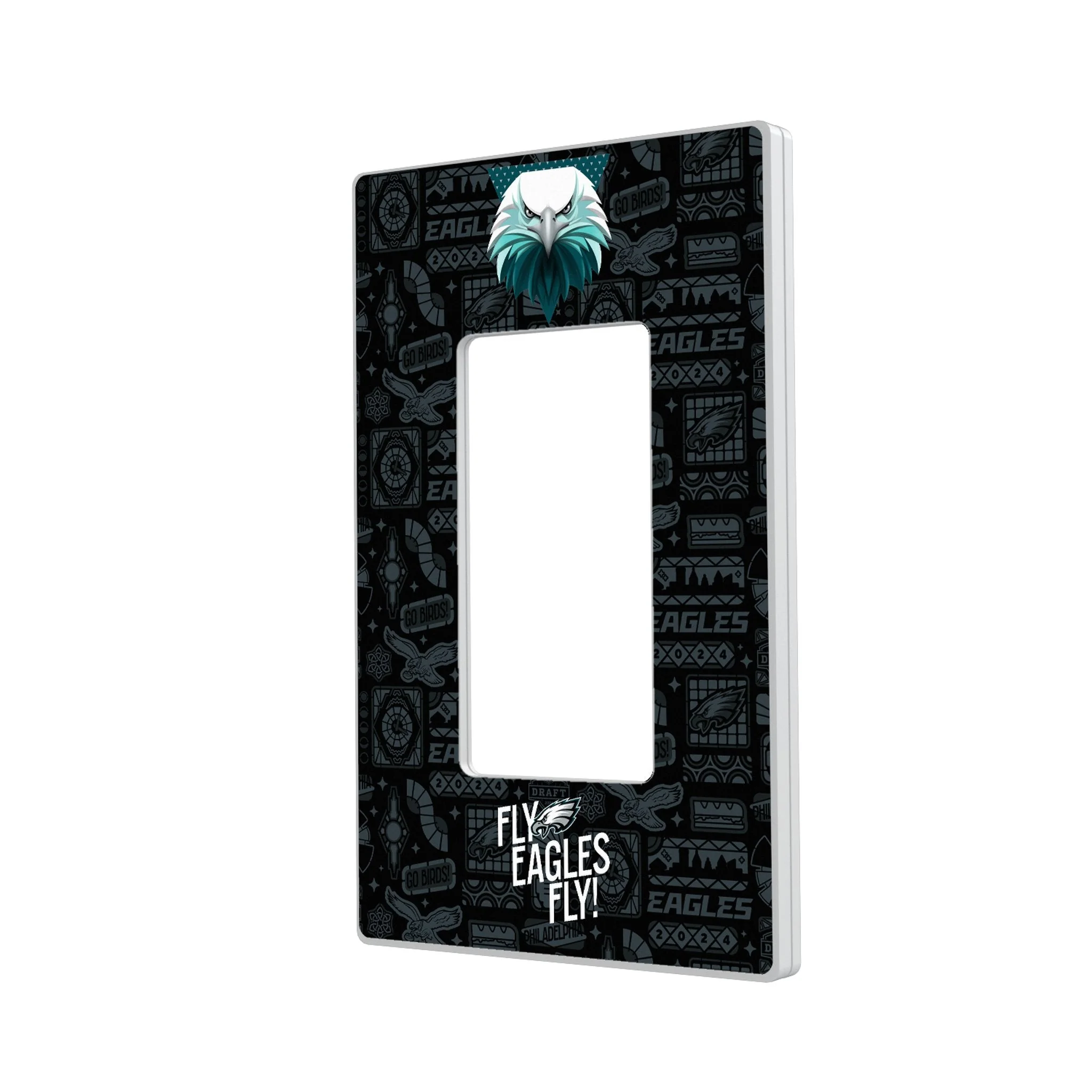 Philadelphia Eagles 2024 Illustrated Limited Edition Hidden-Screw Light Switch Plate - Image 2