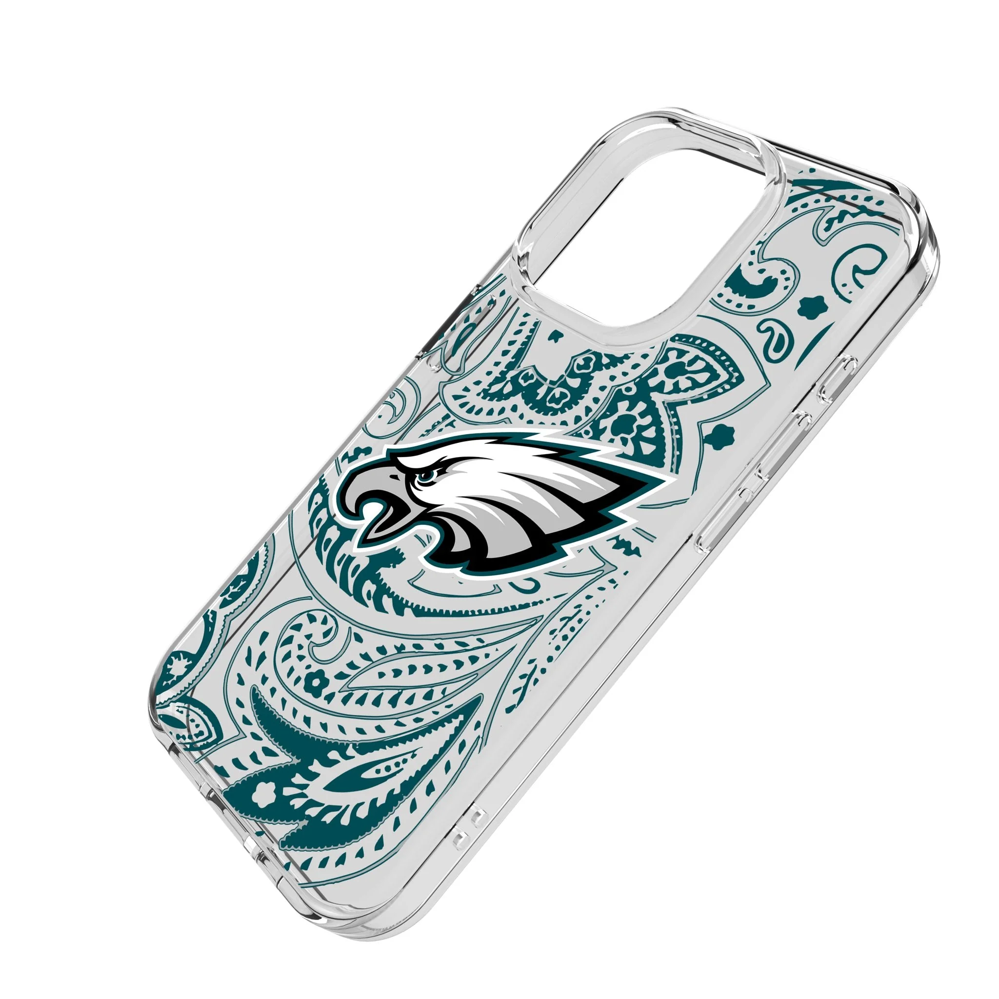 Philadelphia Eagles Paisley Clear Phone Case for Apple iPhone - Image 2