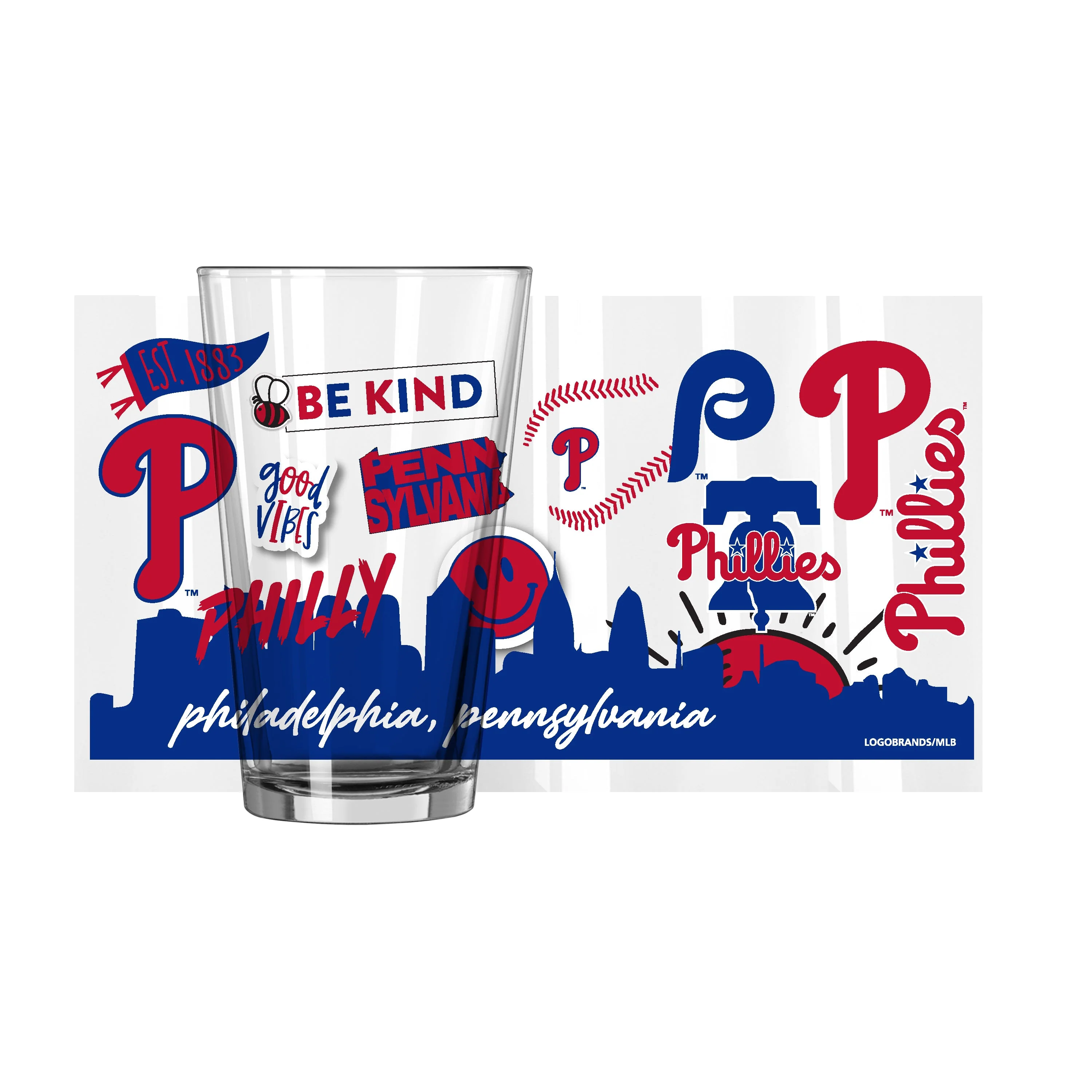 Philadelphia Phillies 16oz Native Pint Glass - Image 2