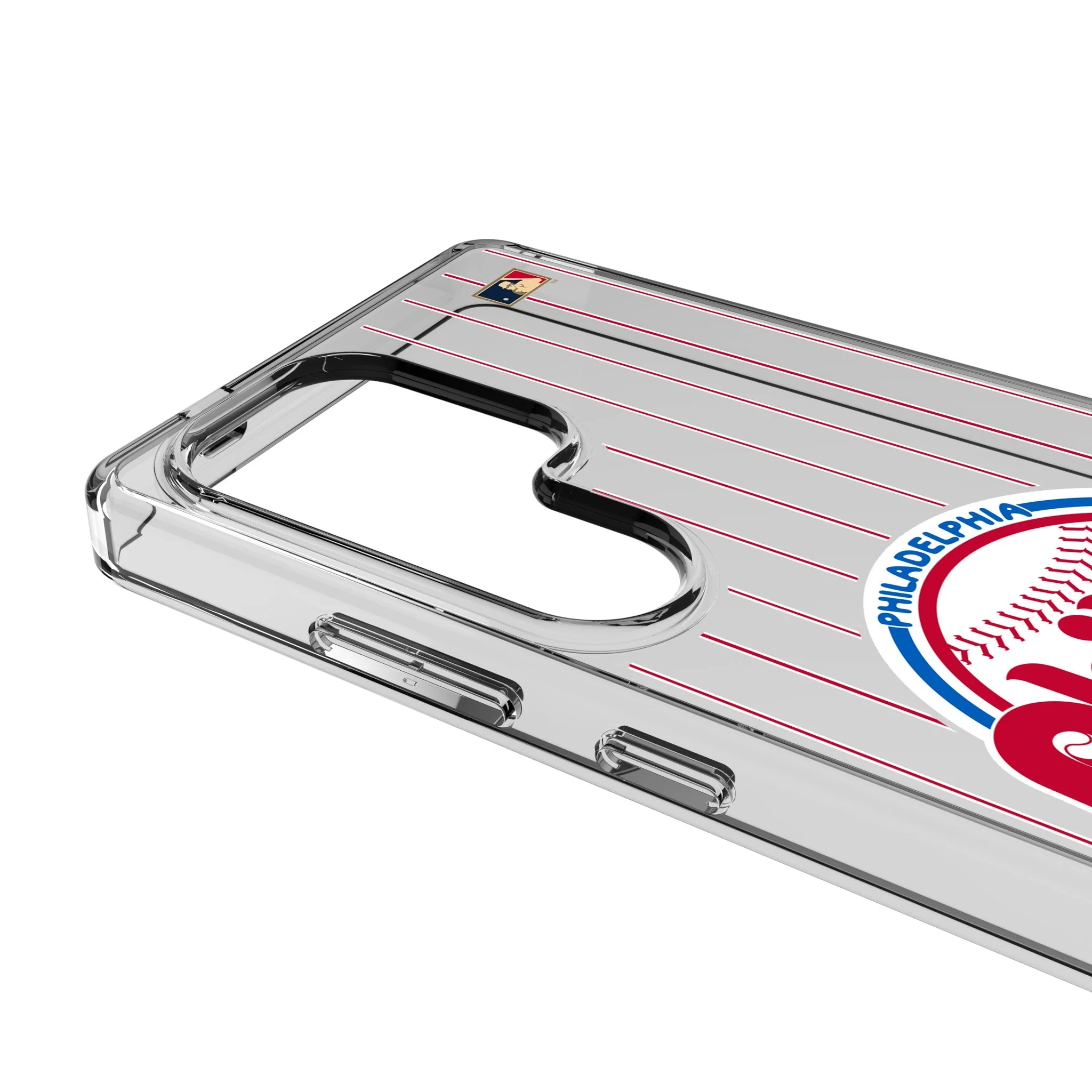 Philadelphia Phillies 1984-1991 - Cooperstown Collection Pinstripe Clear Phone Case for Samsung Galaxy - Image 3