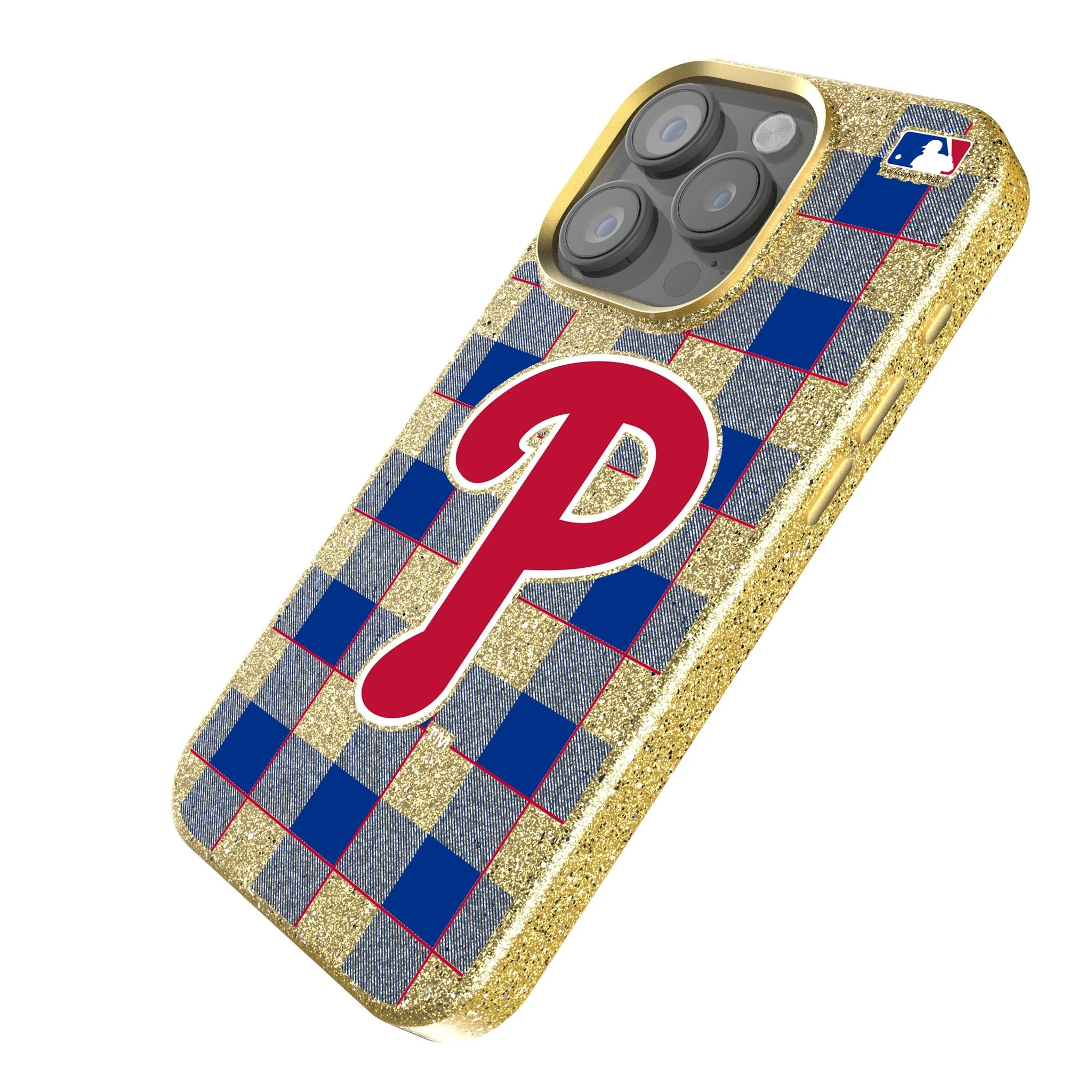 Philadelphia Phillies Plaid Bling Phone Case - Image 2