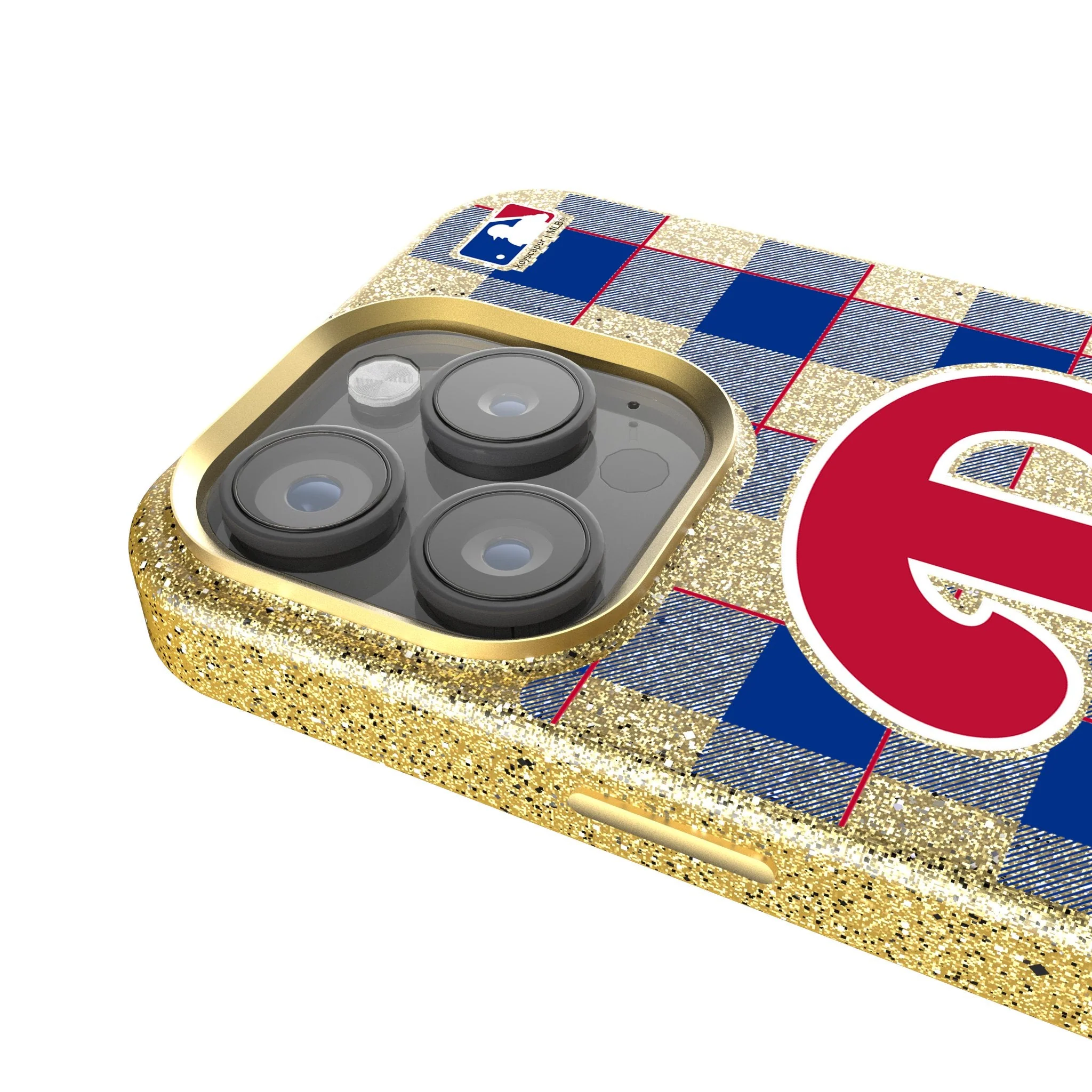 Philadelphia Phillies Plaid Bling Phone Case - Image 4