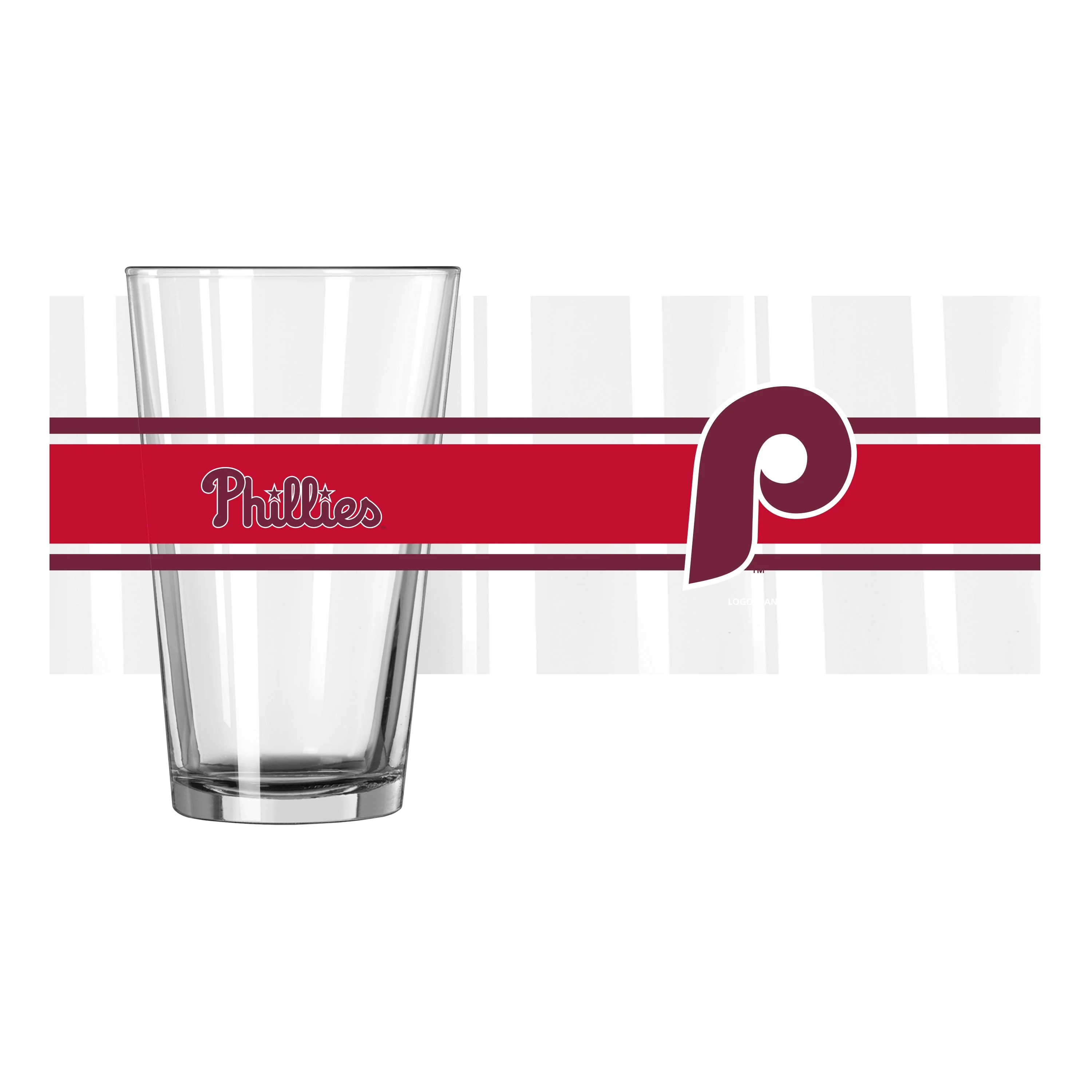 Philadelphia Phillies Vintage 16oz Stripe Pint Glass - Image 2