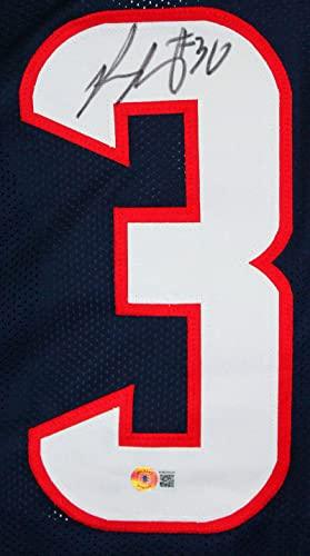 Phillip Lindsay Autographed Blue Pro Style Jersey-Beckett W Hologram - Image 3